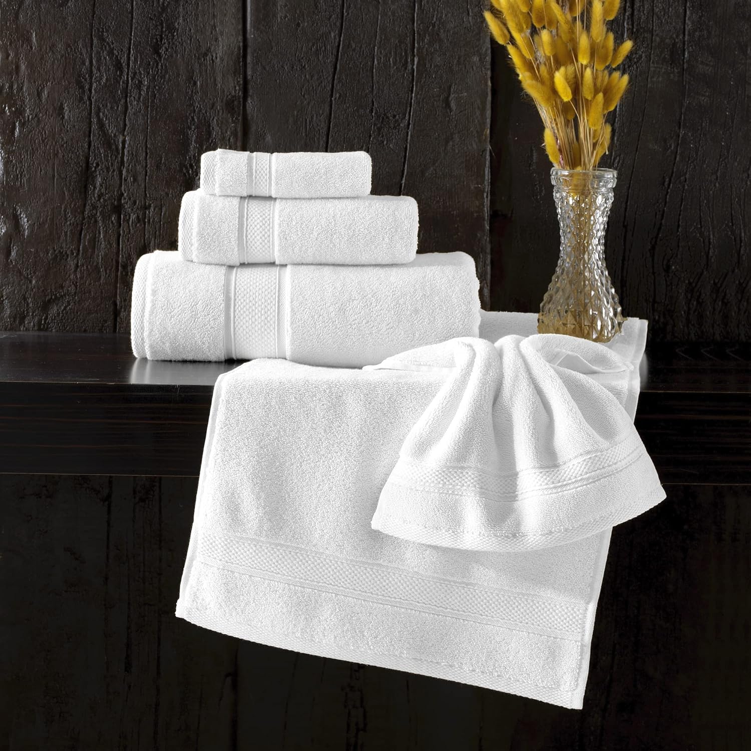 NOVA Luxury Linen - Hotel Quality Turkish Towel Set for Bathroom (6 Pcs Towel Set, Pure White) - Image 7