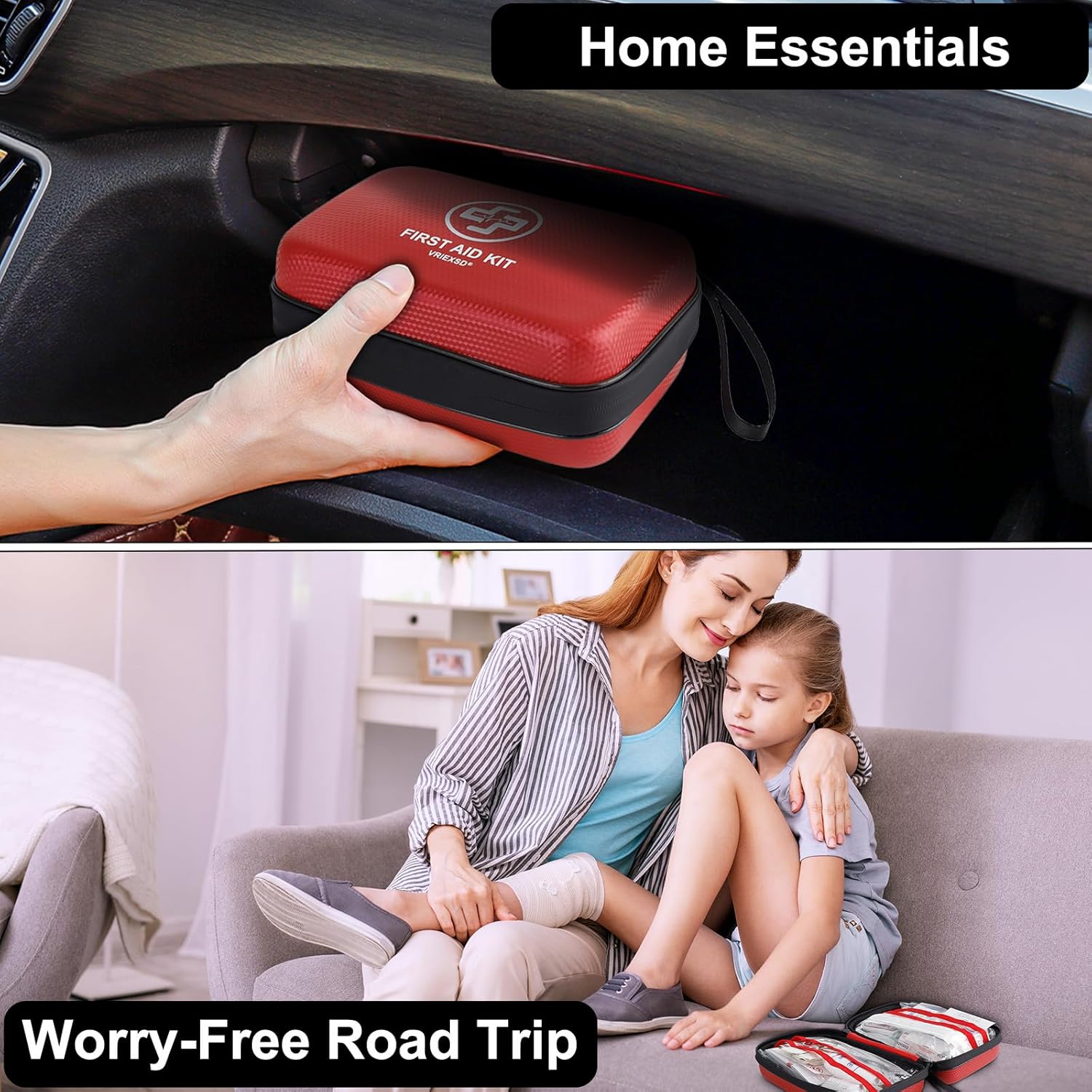Premium First Aid Kit, 320 Piece Waterproof Hard Shell Eva First Aid Kit for Home, Camping, Cars, Hiking, Travel, Businesses & Outdoor Emergencies - Emergency Medical Kits (Red) - Image 5
