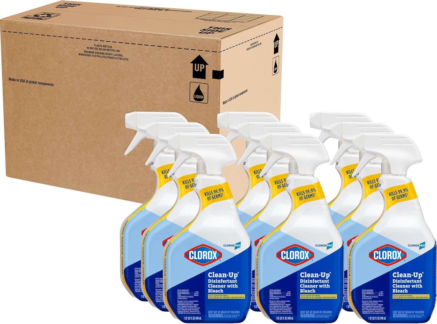 CloroxPro Clorox Clean-Up Disinfectant Cleaner with Bleach Spray, 32 Ounces Each (Pack of 9) (35417) - Image 9