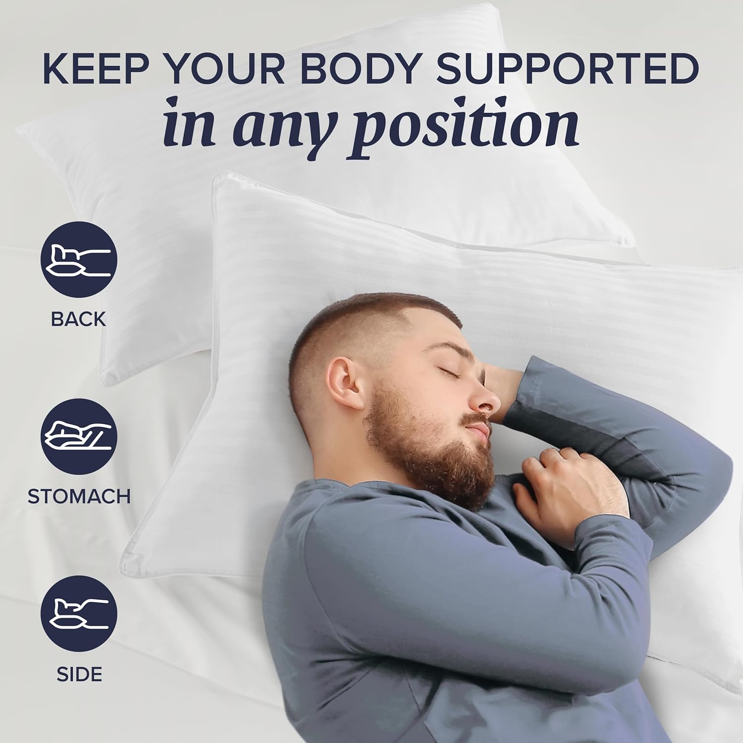 Beckham Hotel Collection Bed Pillows Standard/Queen Size Set of 2 - Original Soft Down Alternative Pillow for Sleeping - Soft Support for Back, Stomach or Side Sleepers - Image 8