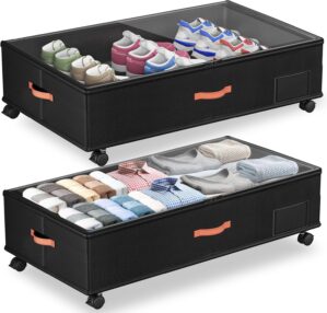 Under Bed Storage with Wheels,2-Pac...