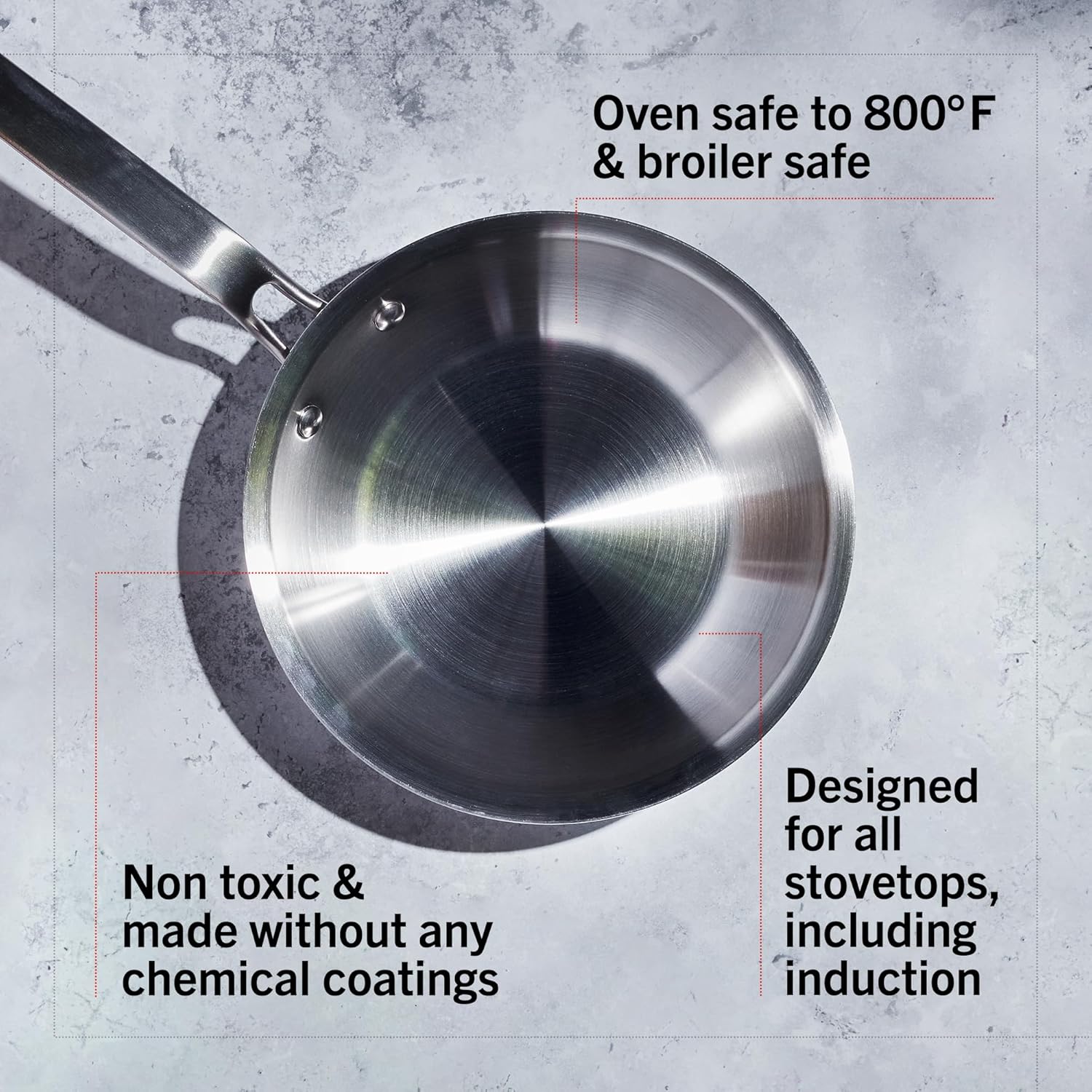 Heritage Steel Eater Series 10 Piece Cookware Set | Made in USA | 5 Ply Fully Clad Stainless Steel Cookware Set | Stay Cool Handle | Induction Ready & Non-Toxic - Image 7