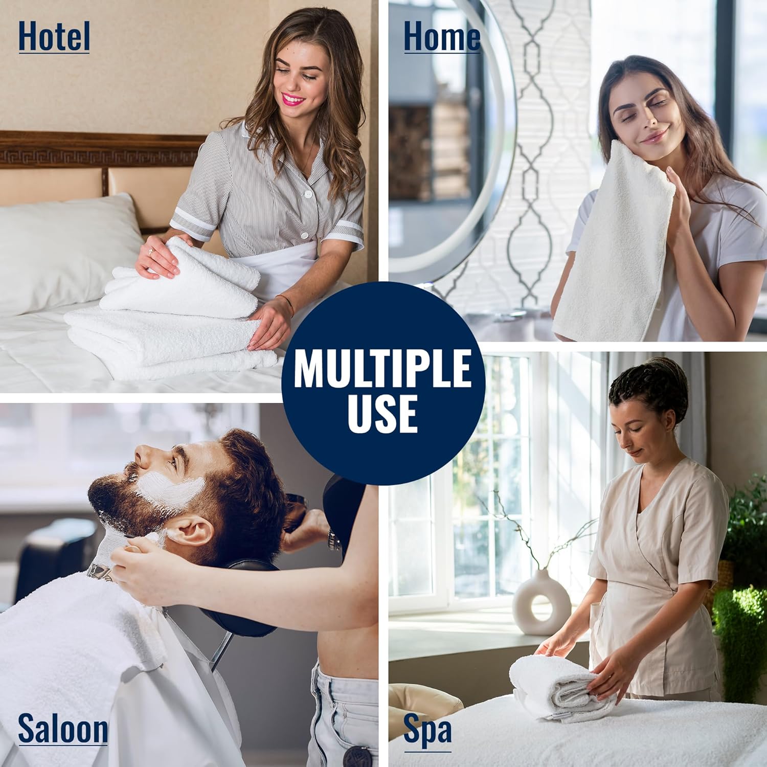 Bulk Hand Towels – 120 Pack (16x27) – Wholesale Economy Poly Cotton Salon Towels – Lightweight, Quick-Dry, Durable Massage Towels for Salons, Spas, Gyms, Pools & Commercial Use - Image 6
