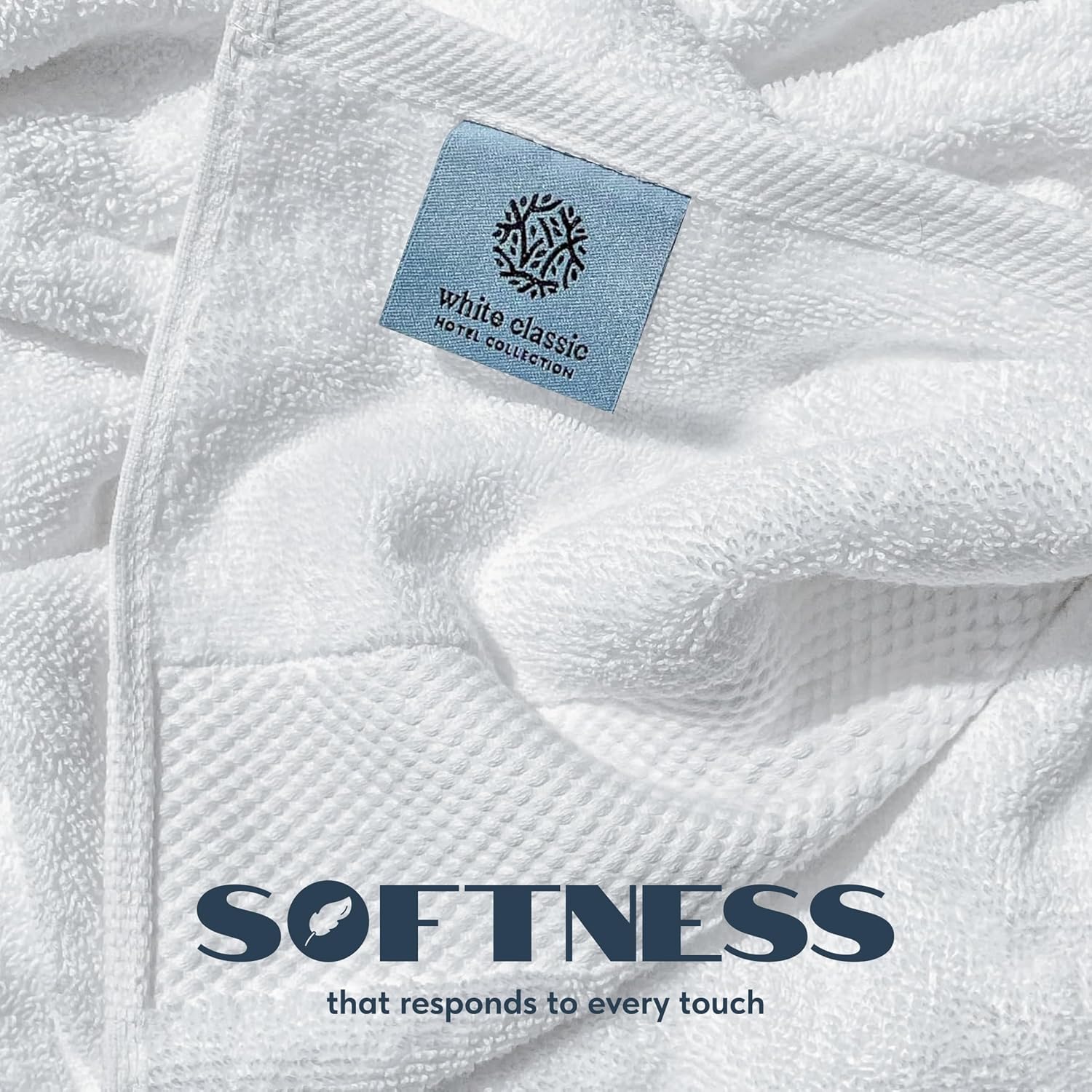 White Classic Luxury Bath Towels Set of 4 Large - 700 GSM Turkish Cotton Ultra Soft Bath Towels 27x54 | Highly Absorbent and Quick Dry | Hotel Towels for Bathroom Luxury, Plush Shower Towels, White - Image 2