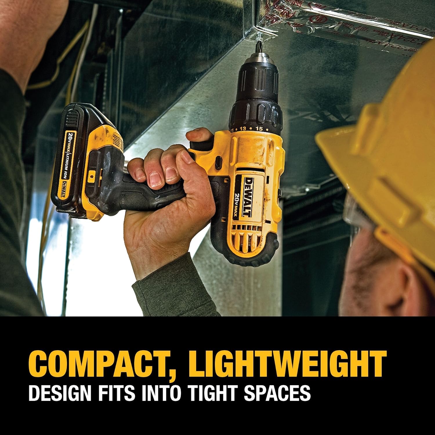 DEWALT 20V Max Cordless Drill Driver Set, 2 Speed, High Performance Motor, Includes 2 XR 1.3Ah Li-Ion Batteries, Charger and Contractor Bag (DCD771C2) - Image 5
