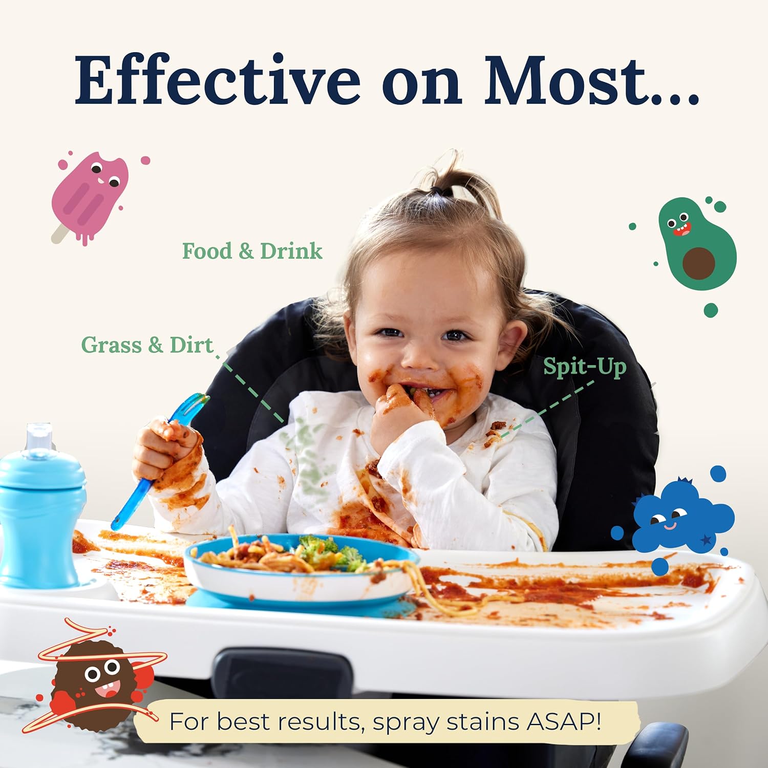 Miss Mouth's Messy Eater Stain Treater Spray - 16oz Stain Remover - Newborn & Baby Essentials - No Dry Cleaning Food, Grease, Coffee Off Laundry, Underwear, Fabric - Image 3