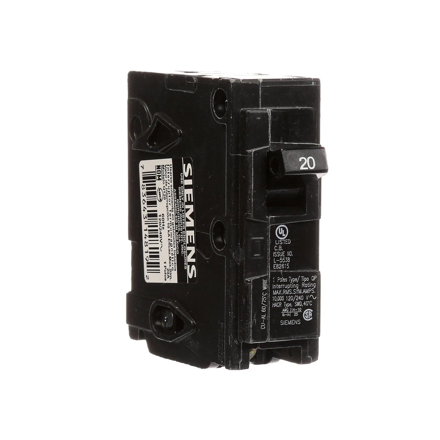 Siemens Q120 20-Amp Single Pole Type QP Circuit Breaker - Image 2