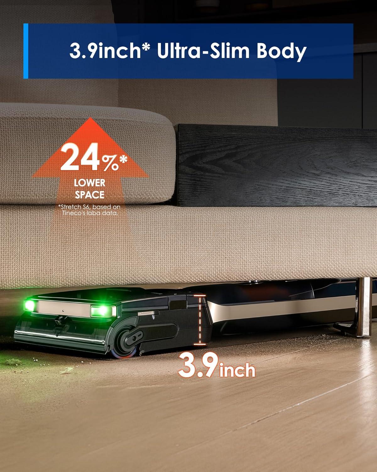 Tineco Floor ONE S9 Master Wet Dry Vacuum Cleaner, ThermoBlast Tech & Hot Water Vacuum Mop, 23kPa Suction, 65 Min Runtime, 185°F Flashdry, 3.9inch Ultra-Slim Stretch Mop - Image 9