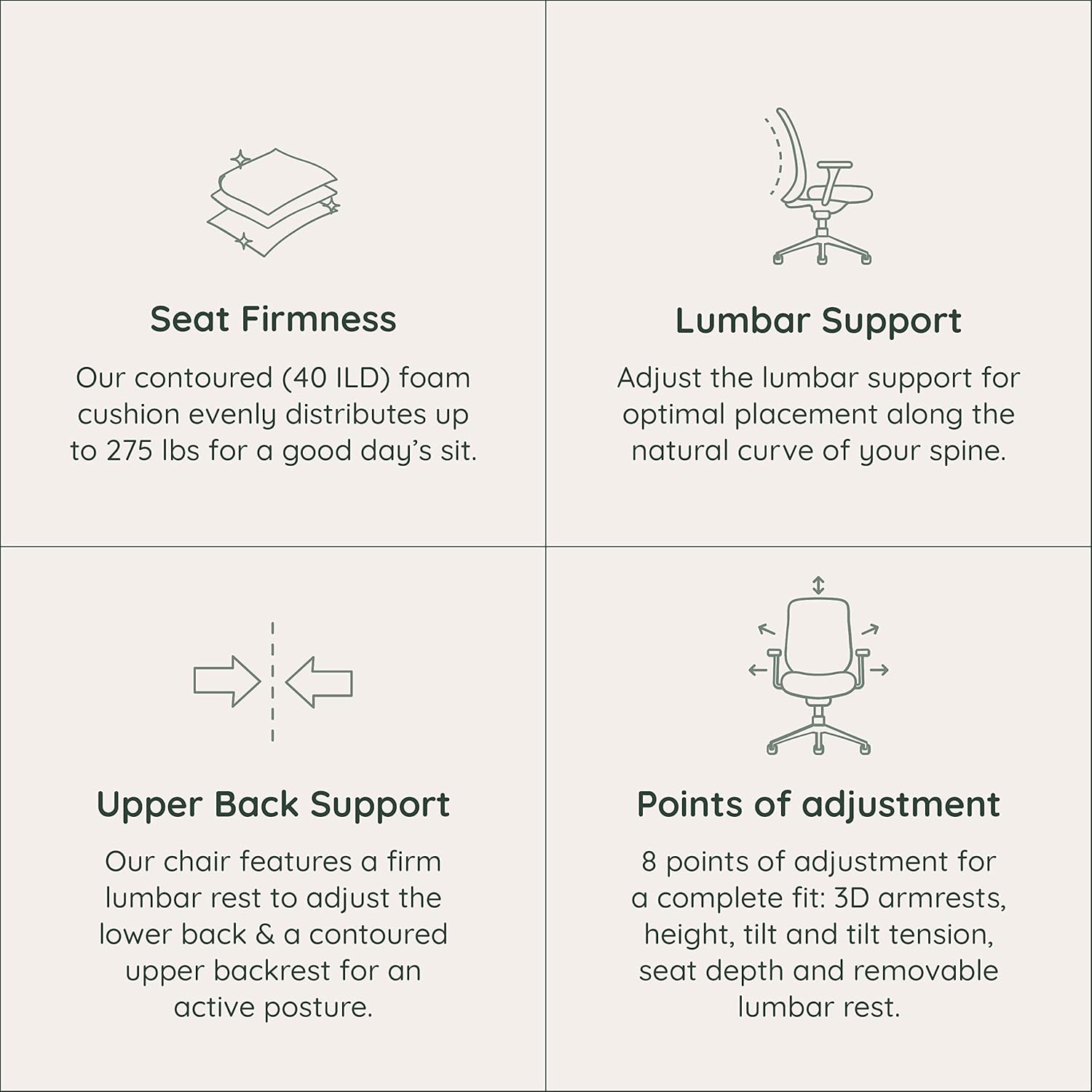 Branch Ergonomic Chair - A Versatile Desk Chair with Adjustable Lumbar Support, Breathable Mesh Backrest, and Smooth Wheels - Experience Optimal Comfort and Support - Graphite - White - Image 6