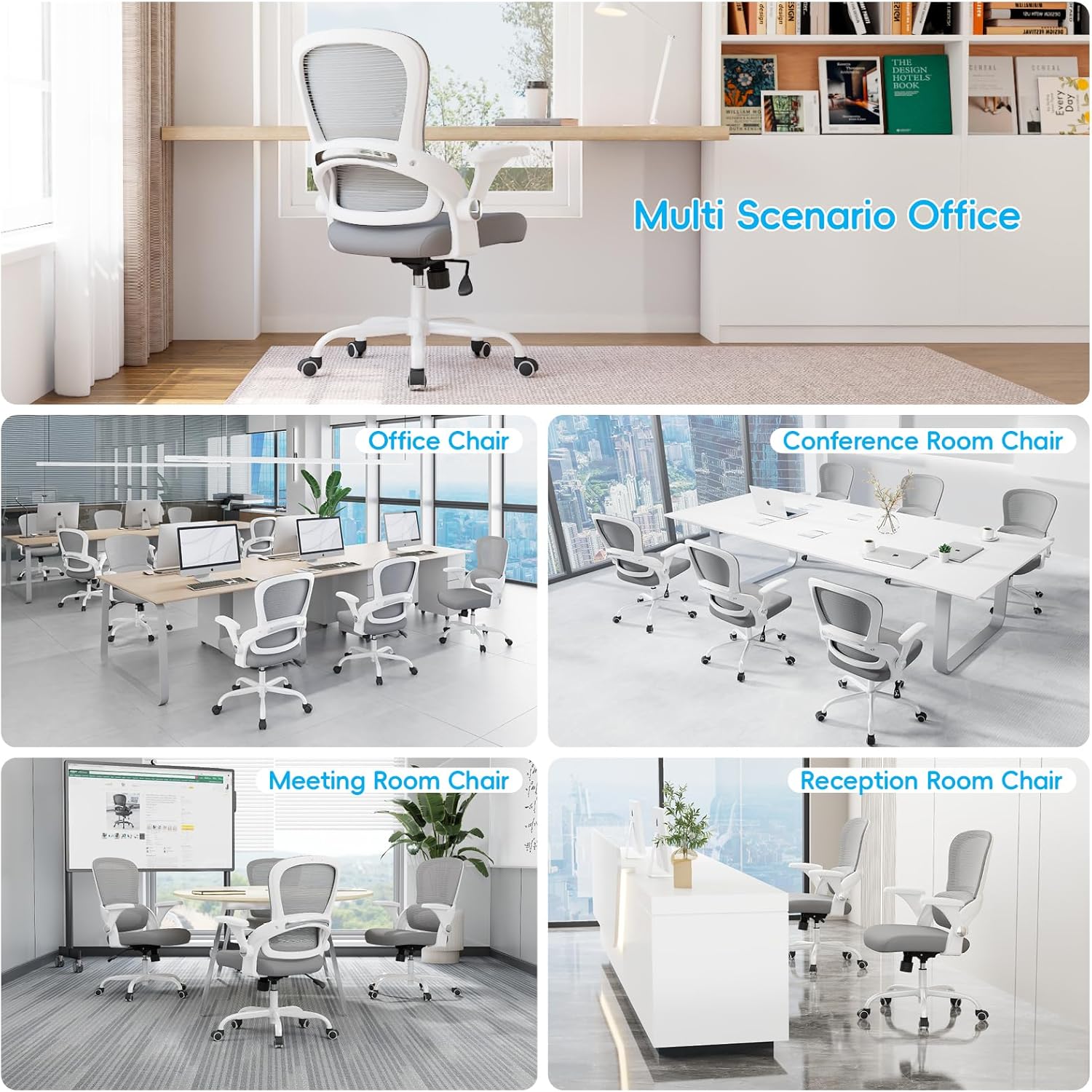 TRALT Ergonomic Office Chair - Comfy Desk Chair with Back Support, Home Office Desk Chairs, Computer Chair, 330lbs Wide Seat Big and Tall Office Chair for Executives (Grey) - Image 3