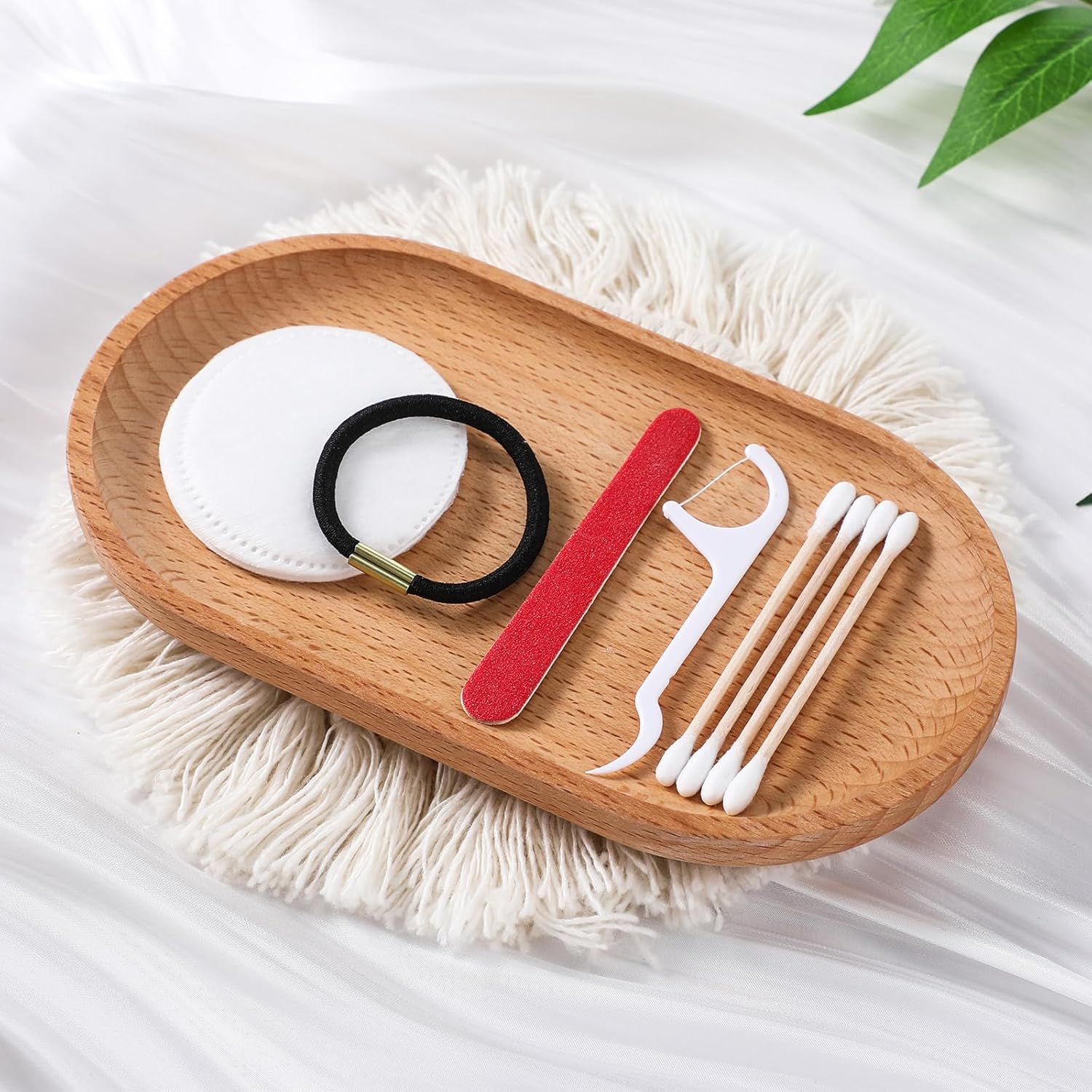 Tondiamo 100 Set Hotel Vanity Kit Individually Wrapped Travel Size Hotel Hospitality Kit Include Disposable Cotton Pads, Cotton Swabs, Hair Tie, Nail File, Dental Floss for Motels Toiletries - Image 3