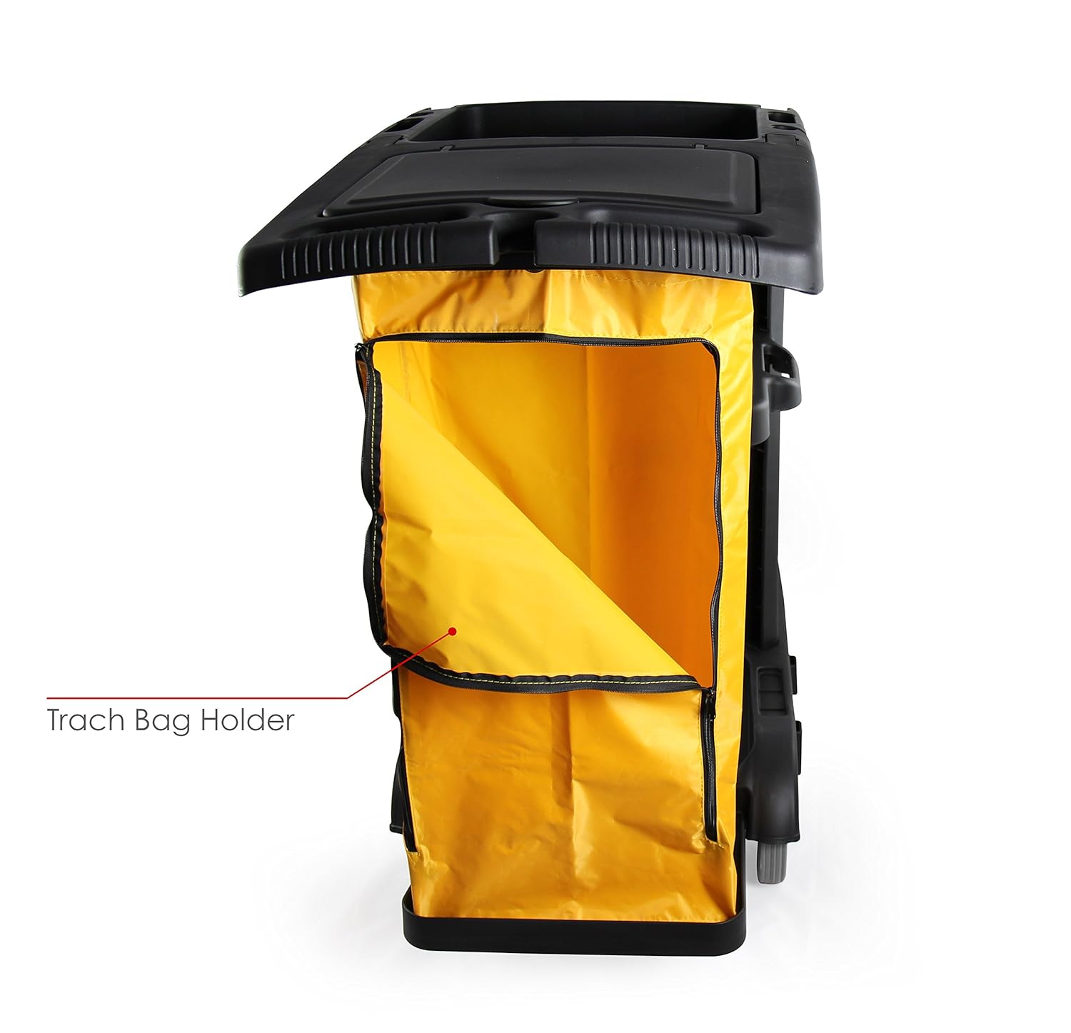 Commercial Housekeeping cart Janitorial cart with Cover and Vinyl Bag, L 52" x W 22" x H 40" - Image 7