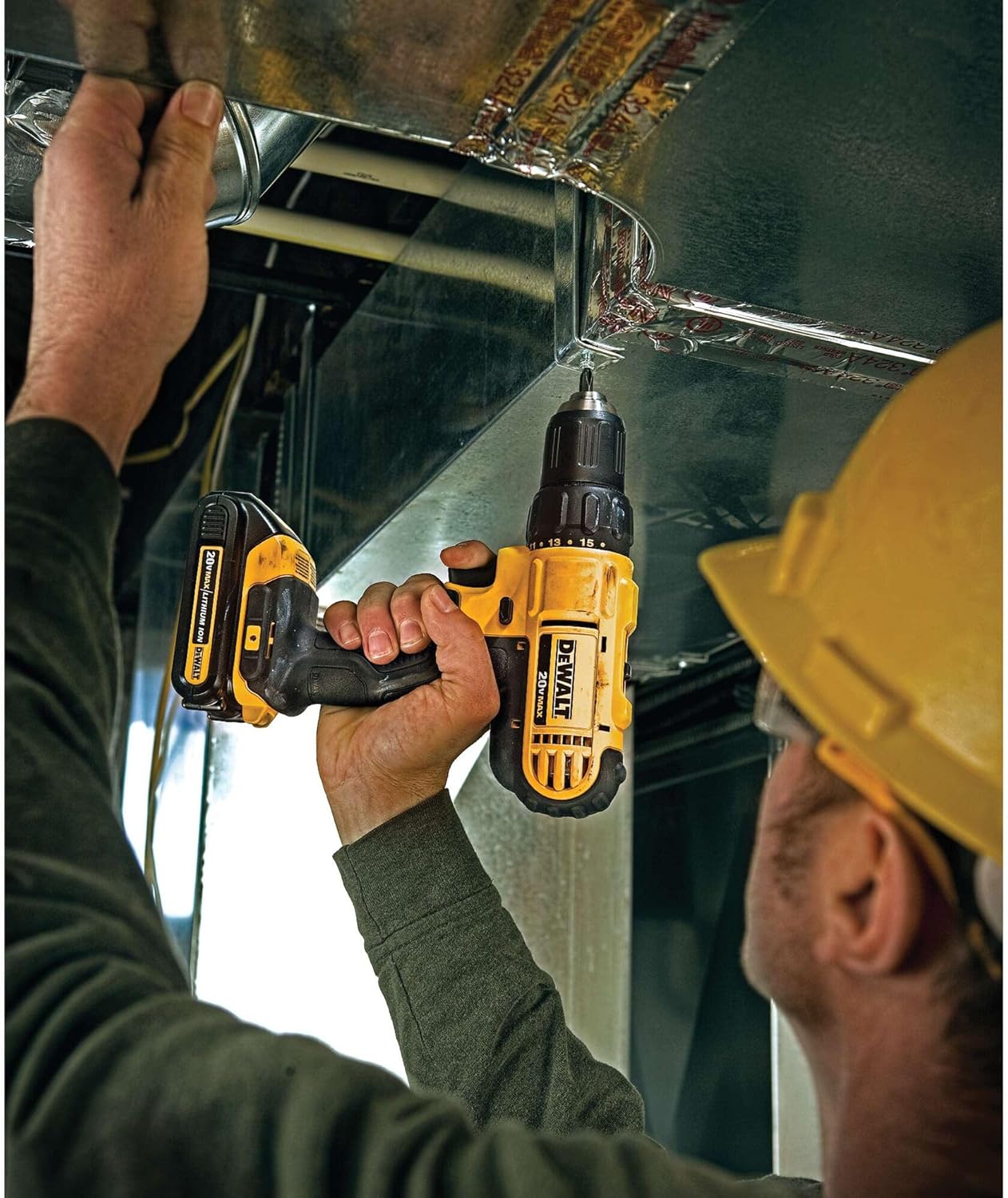 DEWALT 20V Max Cordless Drill Driver Set, 2 Speed, High Performance Motor, Includes 2 XR 1.3Ah Li-Ion Batteries, Charger and Contractor Bag (DCD771C2) - Image 11