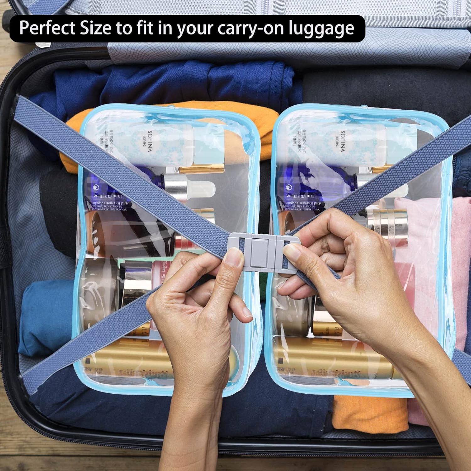 Tbestmax 10 Pcs Clear Cosmetic Bags Small Makeup Bags Portable Waterproof Travel Toiletry Bags Colorful Organizer, 7.5"x 4.8"x 2.3" - Image 4