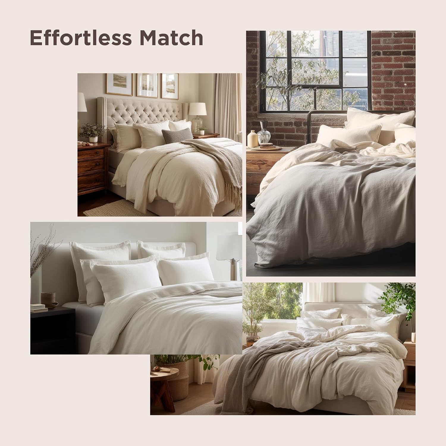 Bedsure Duvet Cover King Size - 3 Pieces Prewashed Cotton-Like Extra Soft Bedding Set, Includes 1 Duvet Cover 104x90 Inches with Zipper Closure & 2 Pillow Shams, Linen, Comforter Not Included - Image 8