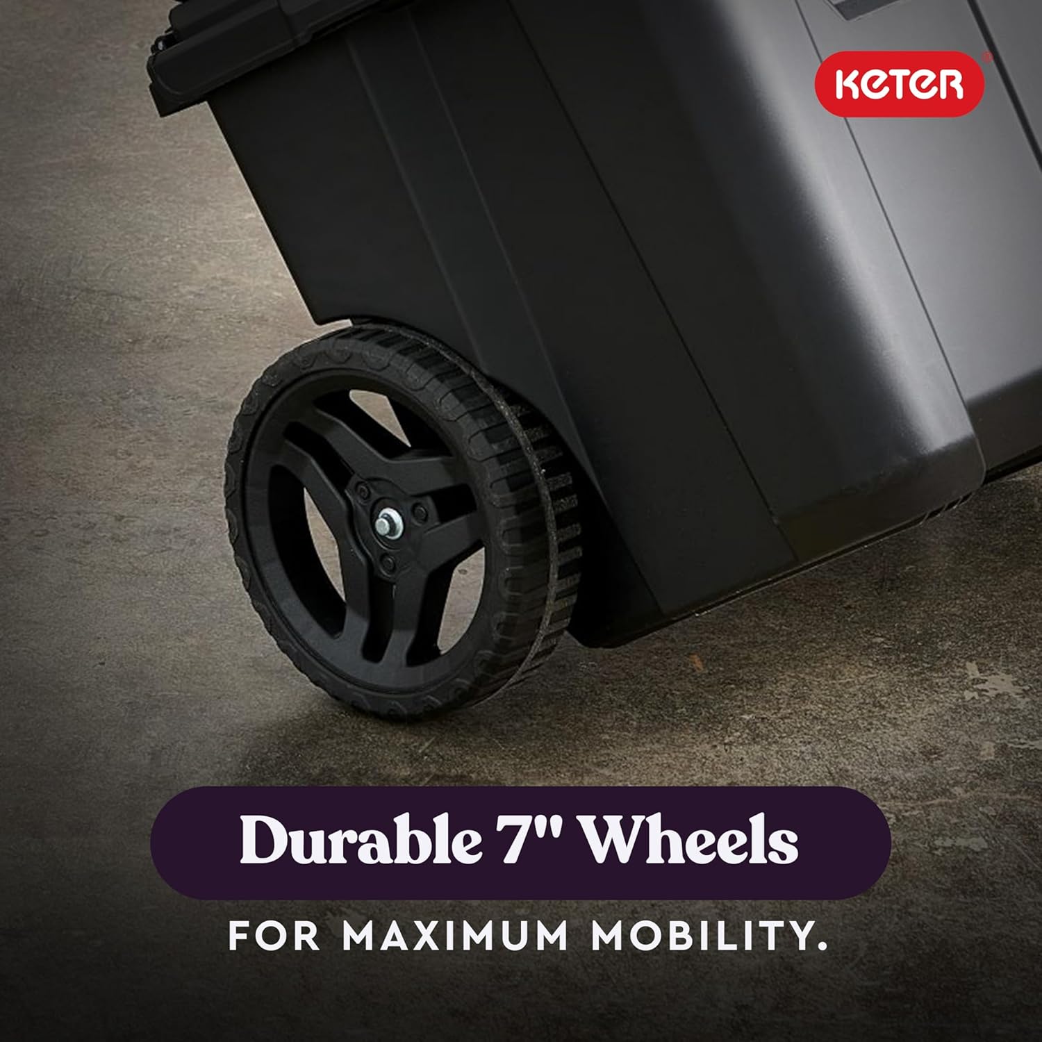 Keter Stack-n-Roll Modular Tools Organizer for Garage Storage and DIY, 3 Piece Resin Rolling Tool Box System for Small Parts, Black - Image 7