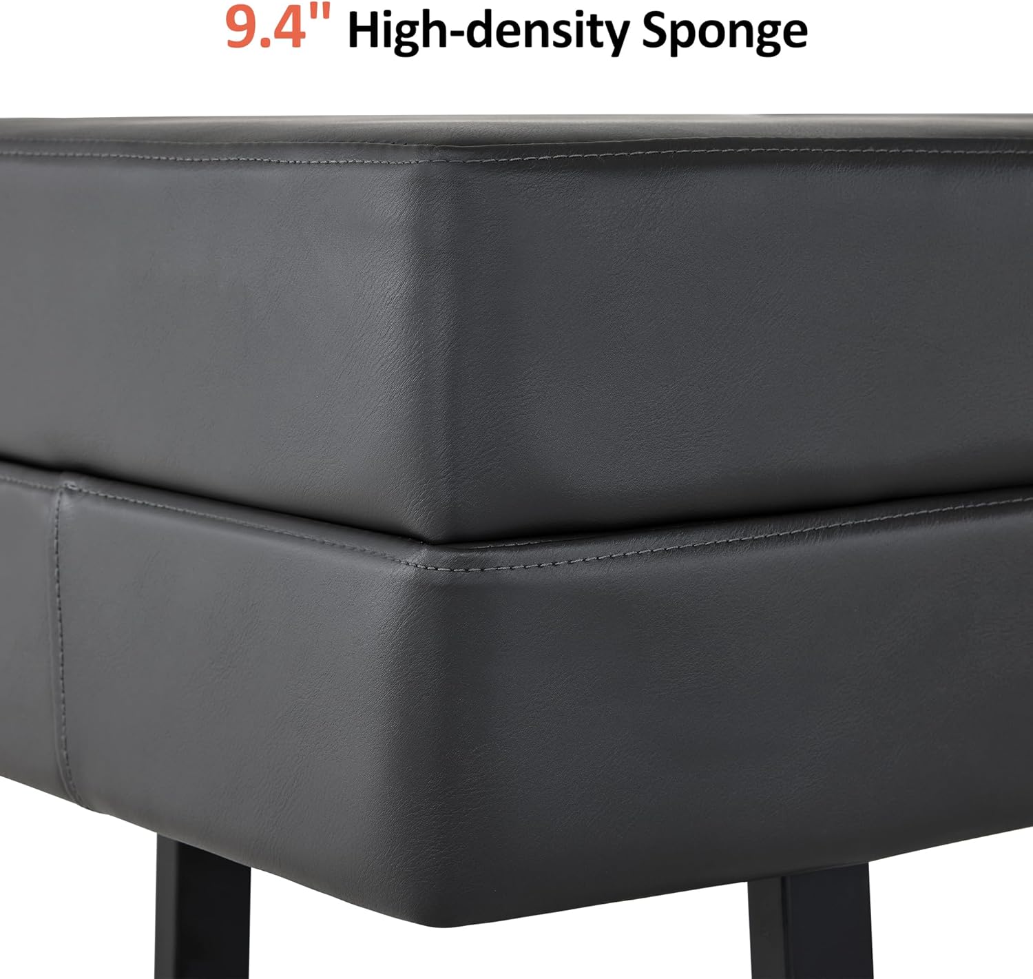 BarberPub Waiting Room Chairs, Heavy Duty Office Guest Reception Bench, Faux Leather Upholstered Lobby Chairs for Salon, Conference Room 7008 (Dark Grey) - Image 7