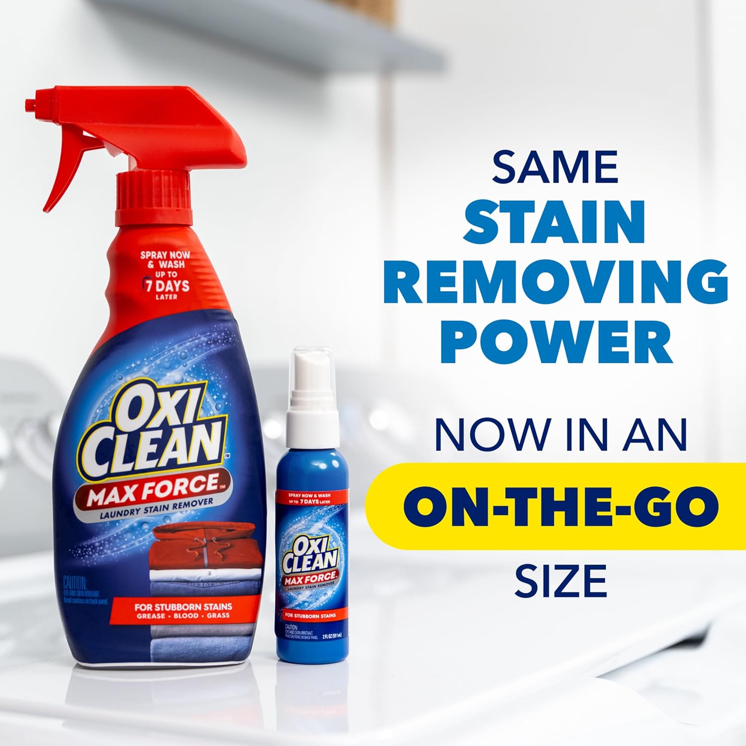 OxiClean Max Force Laundry Stain Remover Spray, Newborn & Baby Essentials, Travel & On-The-Go Stain Treater, 2 fl oz, 2PK - Image 2