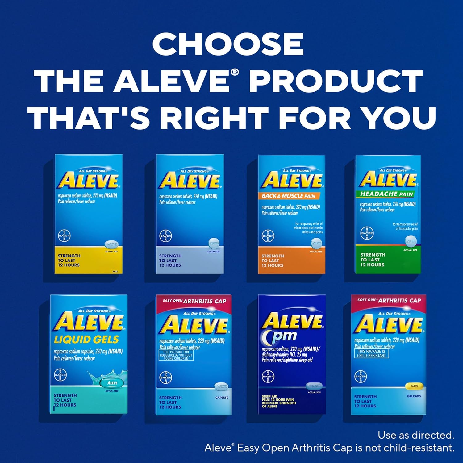 Aleve PM Sleep Aid Plus Pain Reliever Caplets, Naproxen Sodium & Diphenhydramine HCl, Nighttime, 120 Count - Image 6