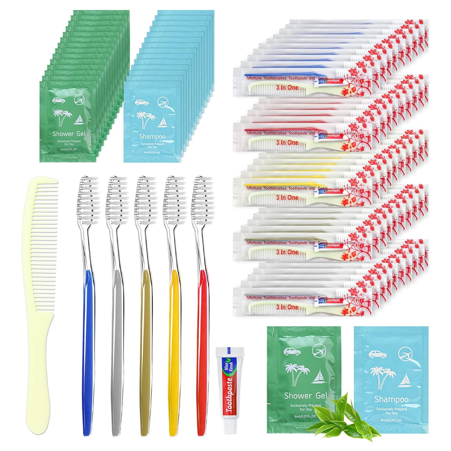 Bulk Hygiene Kits for Homeless,Disposable Toothbrushes with Toothpaste and Comb for Homeless Individually Wrapped,Basic Toiletry Kits Travel Size Shampoo And Body Wash For Hotel,Air Bnb Charity(20)