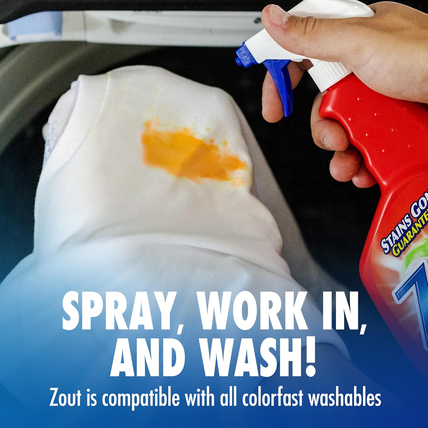 Zout Laundry Stain Remover Spray, Triple Enzyme Formula Removes the Toughest Stains, Made in the USA, 22 Ounce Bottles, 2-Pack - Image 5