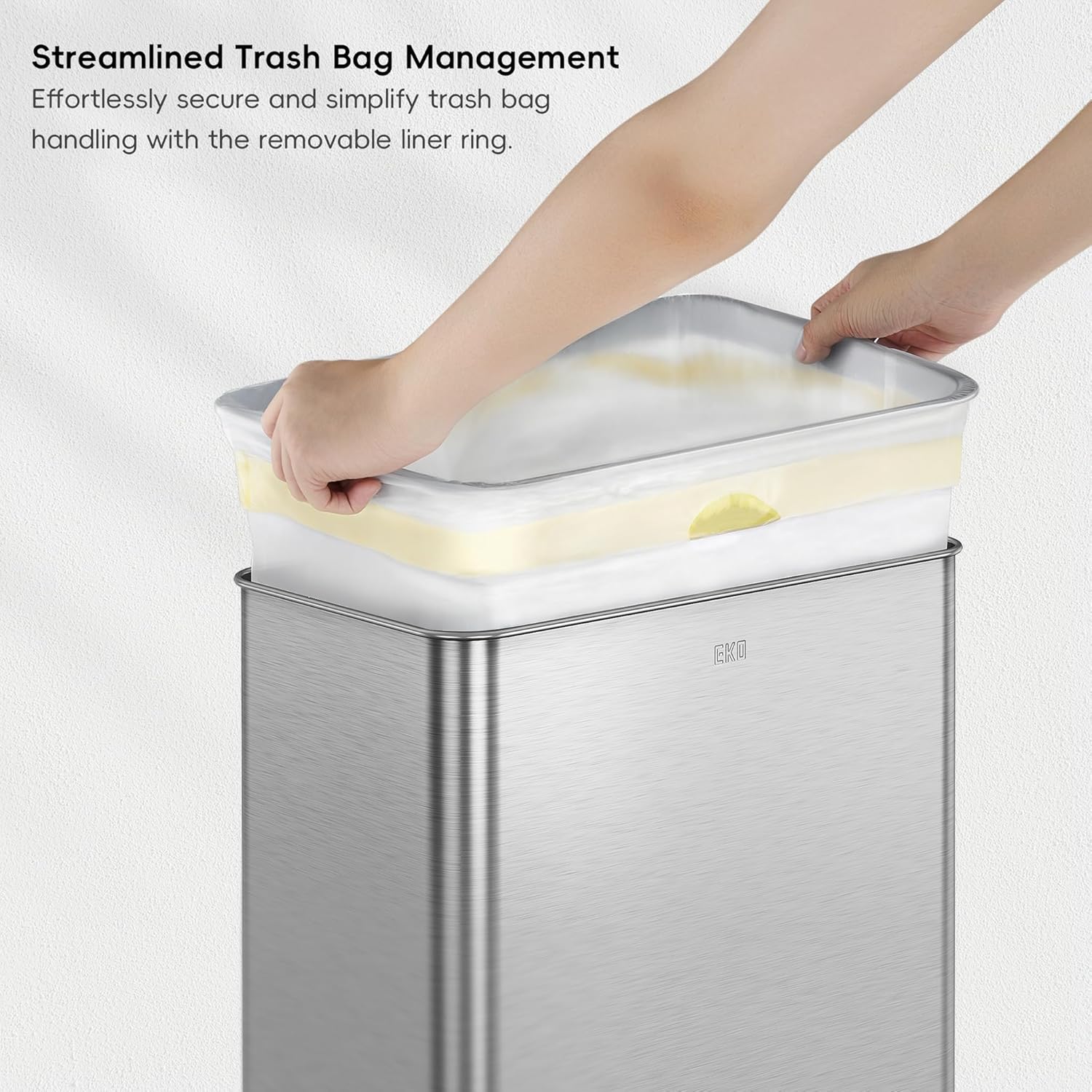 EKO Mirage X 80 Liter / 21.1 Gallons Motion Sensor Trash Can, Automatic Large Kitchen Trash Can Touchless, Stainless Steel - Image 8