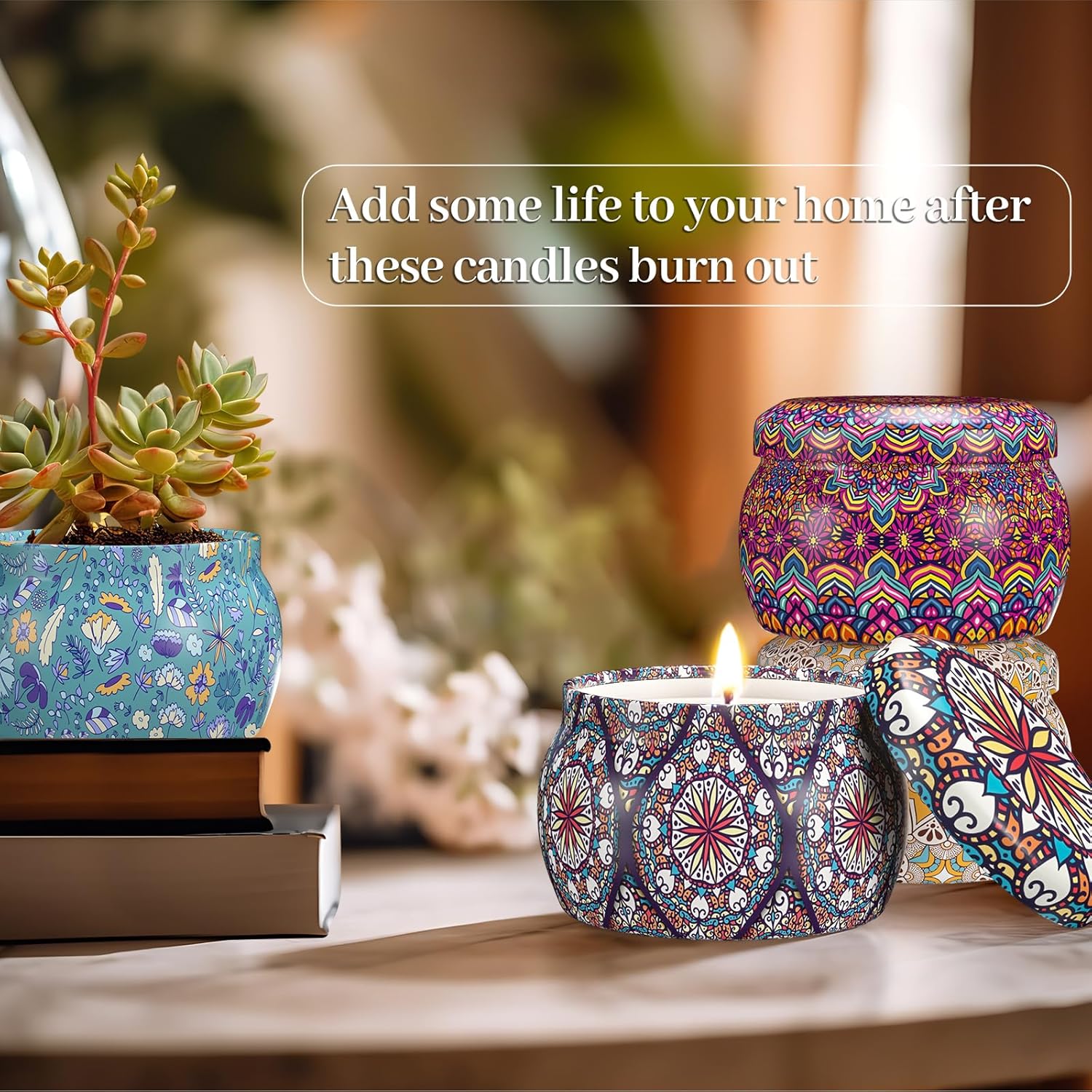 TranquilBliss Scented Candle Set, 4 Pack Soy Wax Candles, 120H Burn Time, Ideal Gifts for Women, Birthday Presents - Image 3