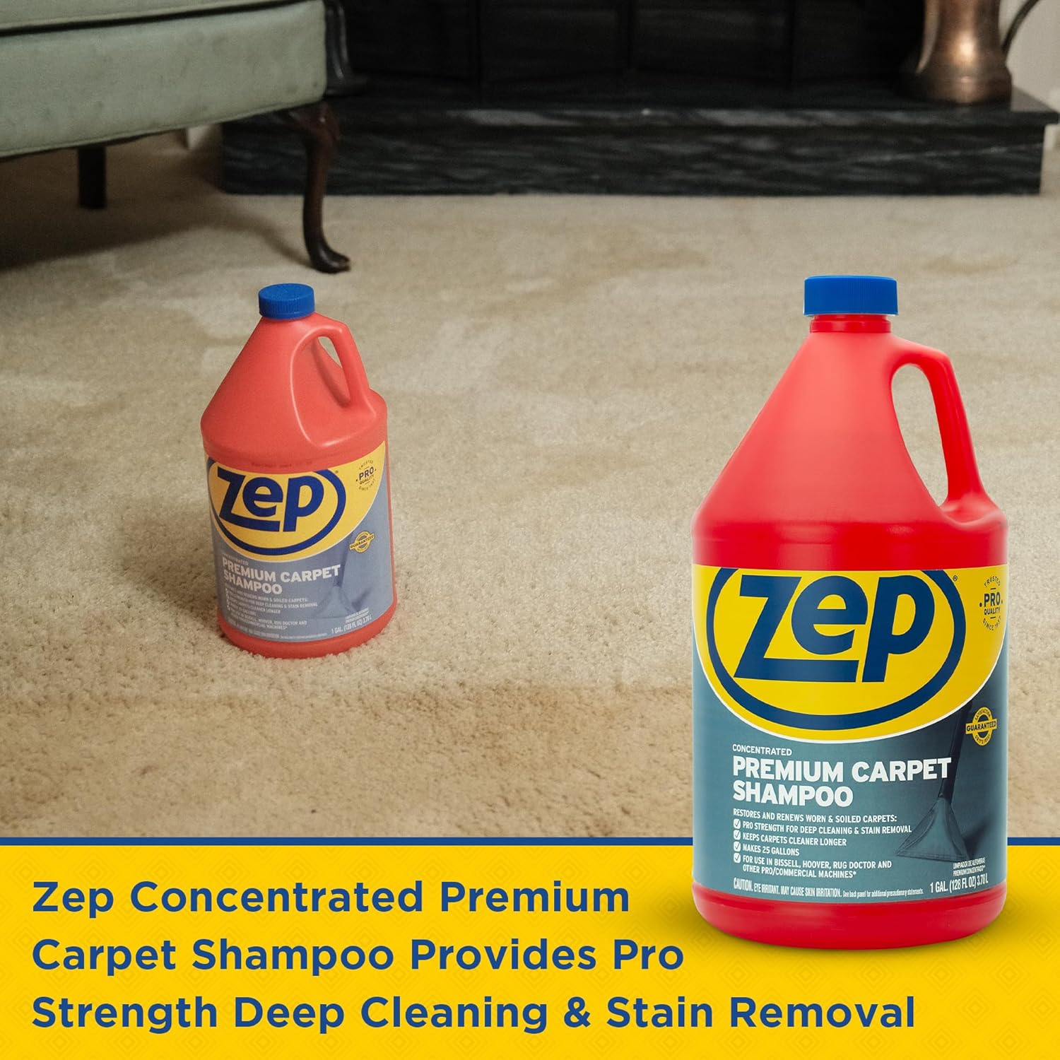 Zep Concentrated Premium Carpet Shampoo – Deep Clean Carpets & Remove Tough Stains – 1 Gallon E-Z Fill Sprayer 2-Pack – Bundle - Image 5