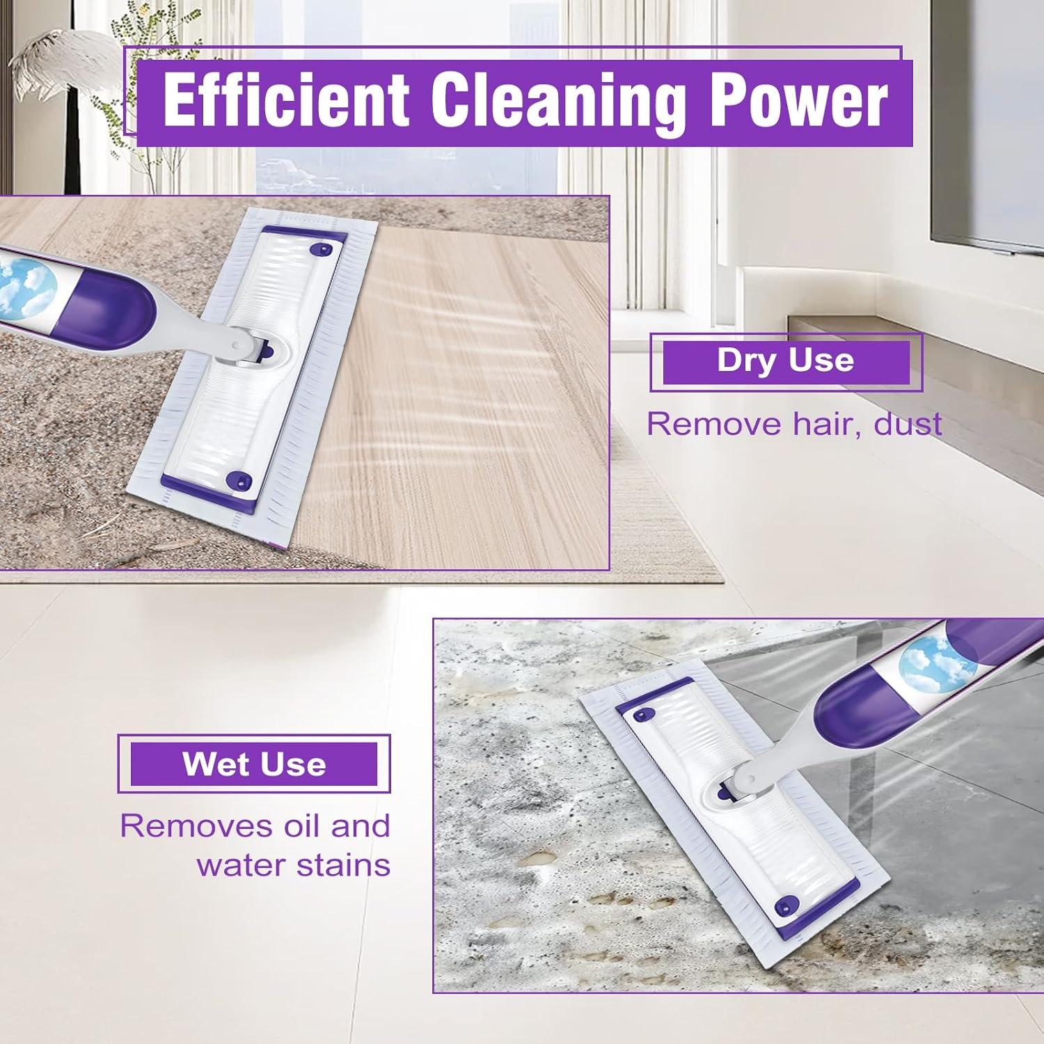 40 Pack Power Mop Refills for Swiffer Power Mop,Unscented&Thickened Multi-Surface and Wood Spray Mops for Floor Cleaning - Image 4