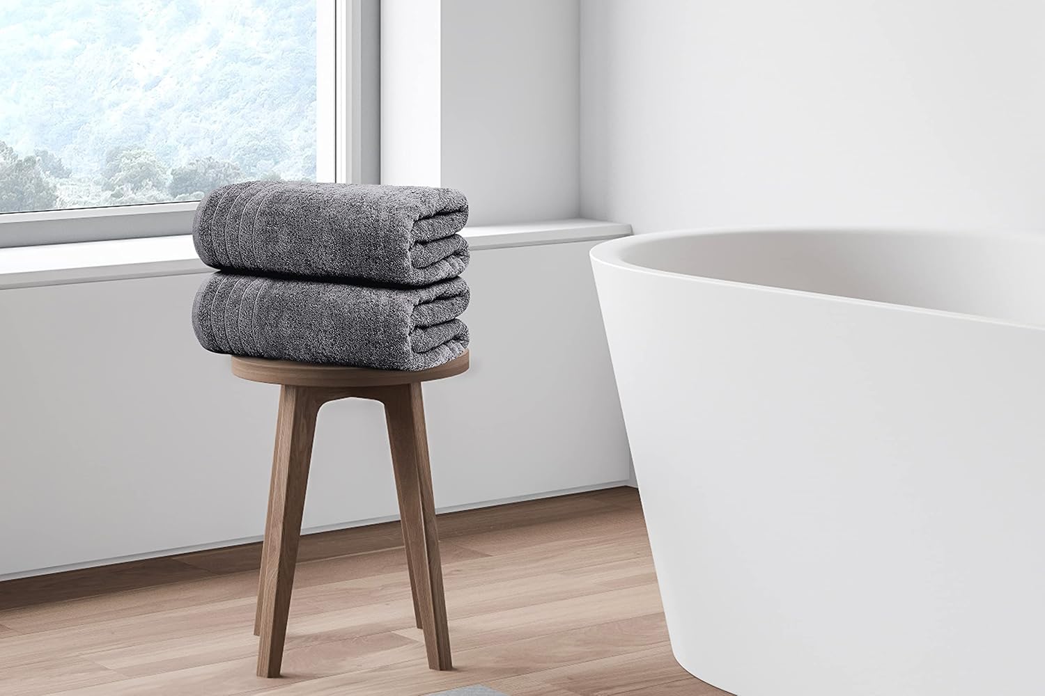 Tens Towels Pack of 4 Extra Large Bath Towels 30 x 60 Inches, 100% Cotton, Larger & Lighter Weight, Quicker to Dry, Super Soft and Absorbent, Perfect for Bathroom, Dark Grey - Image 3