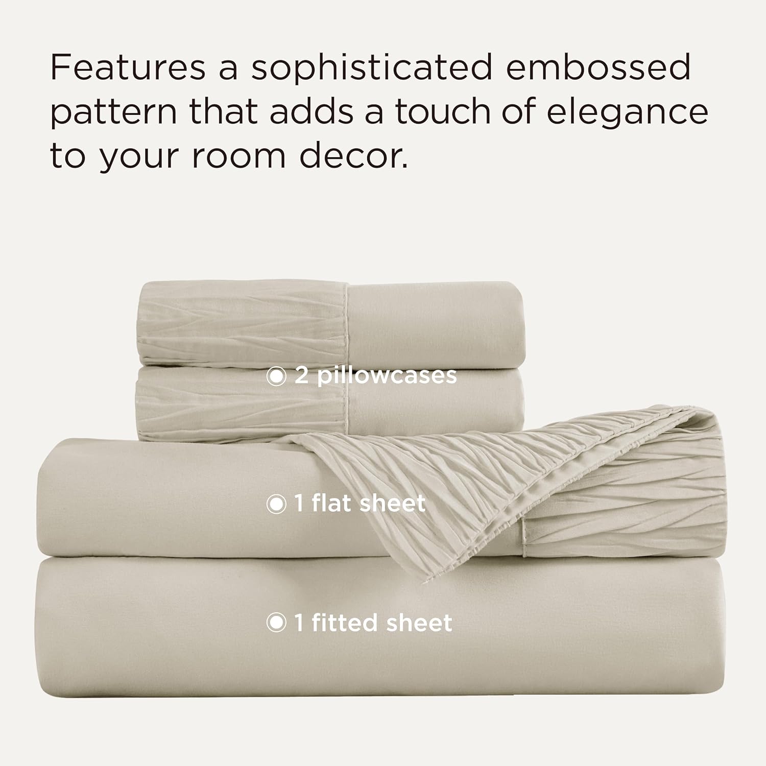 Bedsure Queen Sheet Set - 4 Pieces Soft Queen Size Sheets - Breathable & Cooling - Hotel Luxury - Easy Care Polyester Microfiber Bedding for Women, Men, Linen - Image 2