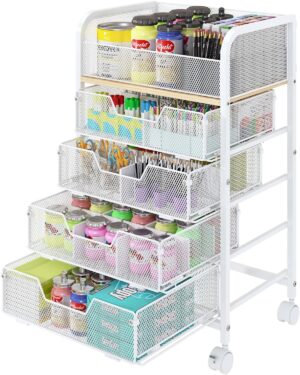 5-Tier Craft Organizer Cart with Wh...