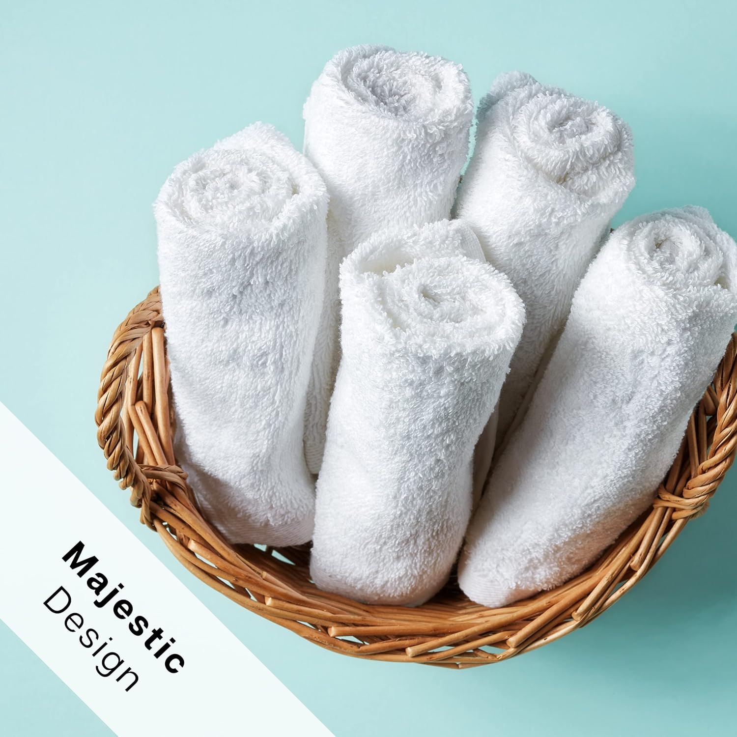 GOLD TEXTILES Premium White Washcloths Set - 300 Pack | 12x12 Inches - Ultra Soft, Highly Absorbent - Cotton Wash Cloths for Your Body - Machine Washable & Fingertips Towels (12 x 12, White - 300 Pcs) - Image 5