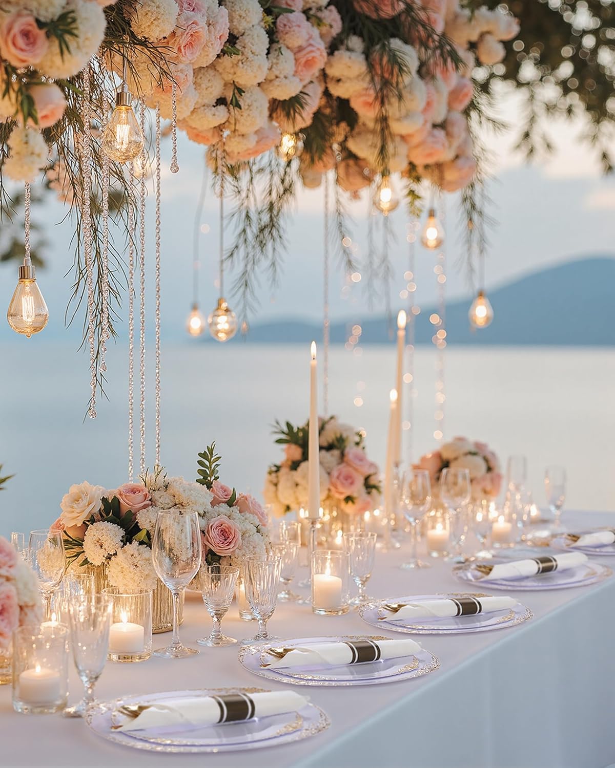 Nervure 350PCS Gold Plastic Plates - Gold Plastic Dinnerware Sets for 50 Guests - 100 Disposable Plates, 150 Silverware, 50 Cups, 50 Napkins for Wedding & Party - Image 9