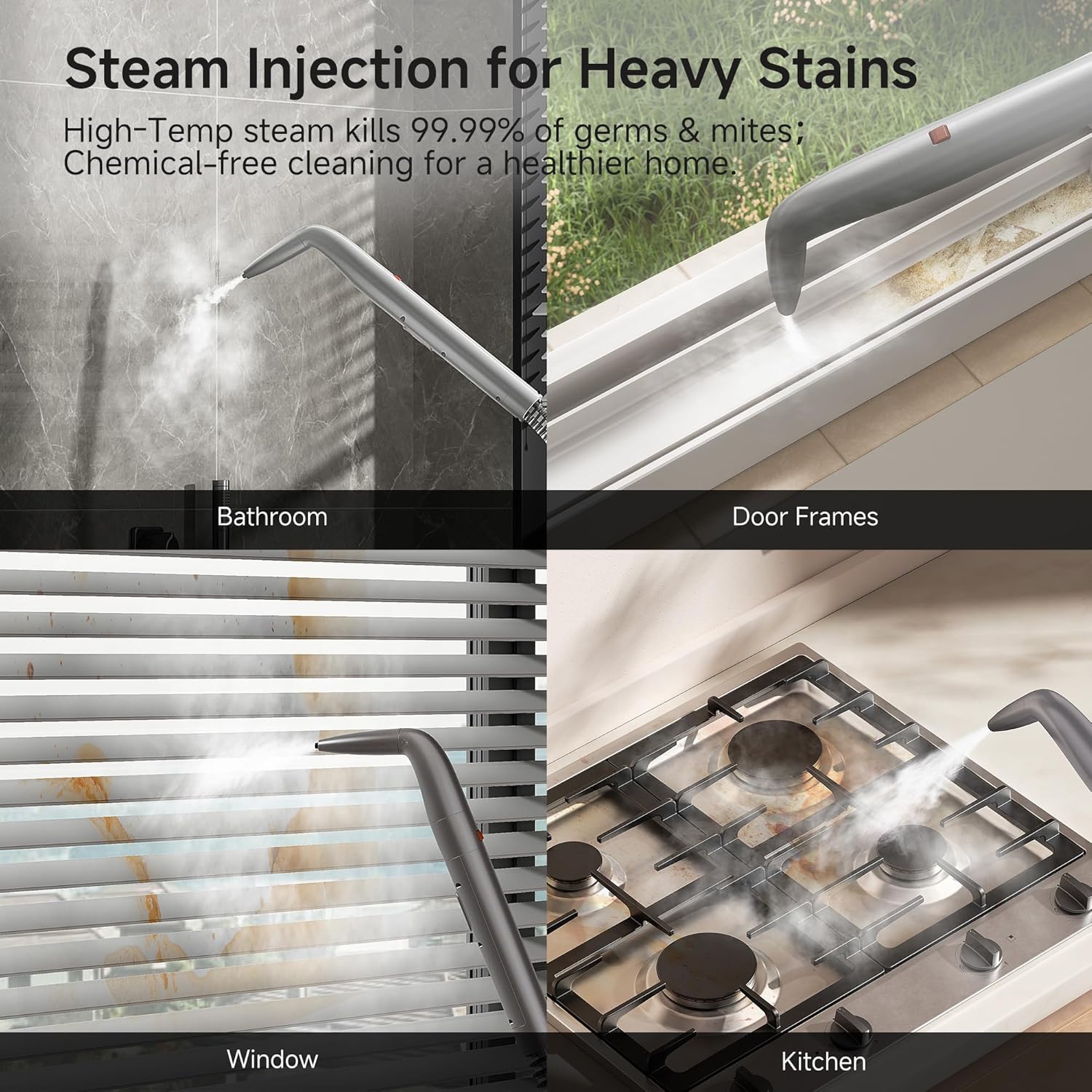 uwant Portable Carpet Cleaner with Steam& Hot Water 18Kpa Upholstery Cleaner Machine for Pets with Cleaning Tools& Solution Carpet Steam Cleaner for Cars,Couch,Furniture - Image 4