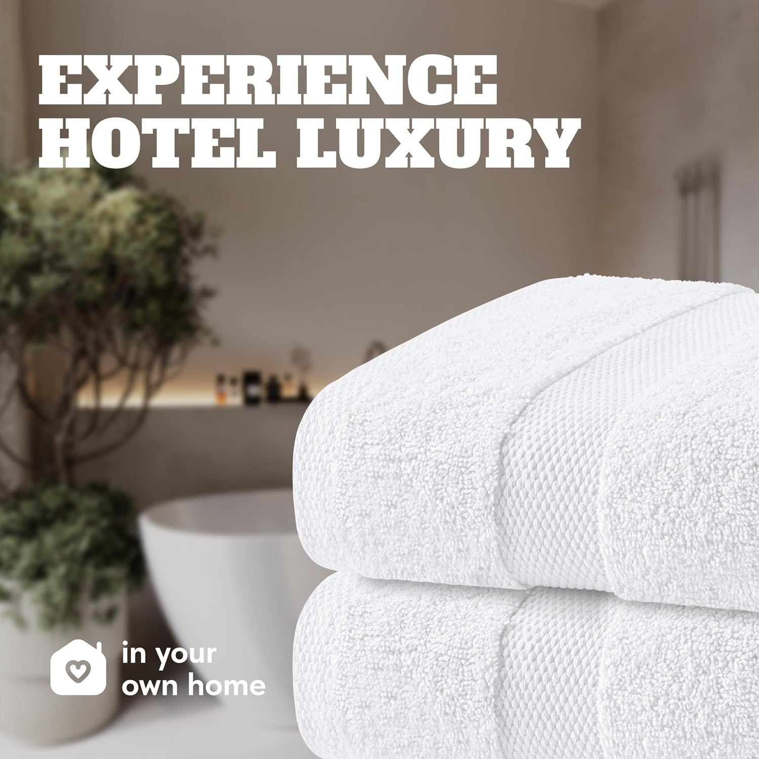 Wealuxe White Bath Towels 24x50 Inch, 6 Pack - Extra Absorbent Cotton Towel Set for Bathroom - Image 7