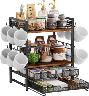 Coffee Bar Organizer Countertop Sta...