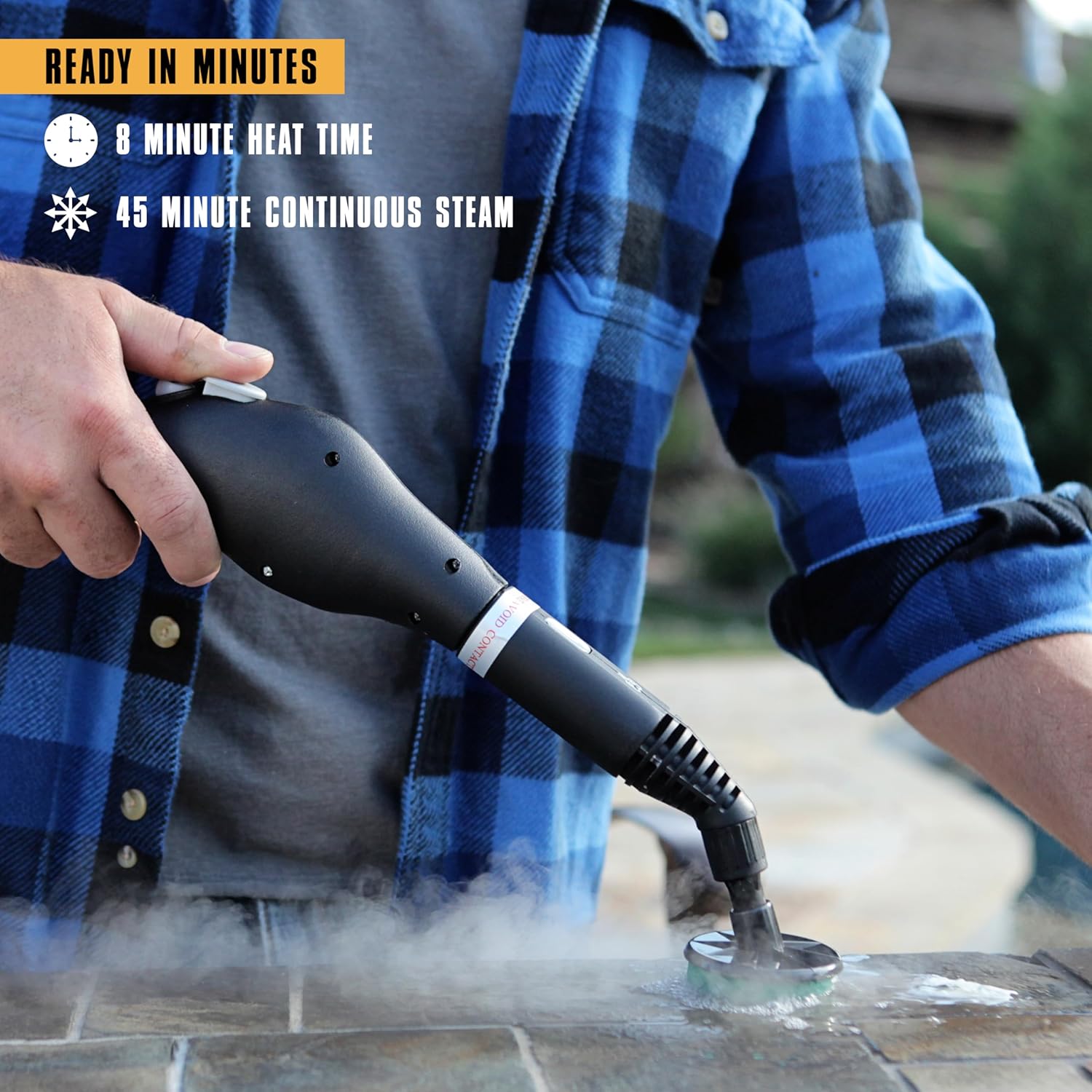McCulloch MC1275 Heavy-Duty Steam Cleaner, 45 Minute Runtime, 18 Accessories: Mop Head, Brushes, & More - Built for Home, Tile, Grout, Carpet, Furniture, & Personal Car Detailing - Image 4