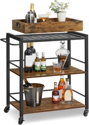VASAGLE Kitchen Serving Cart with R...