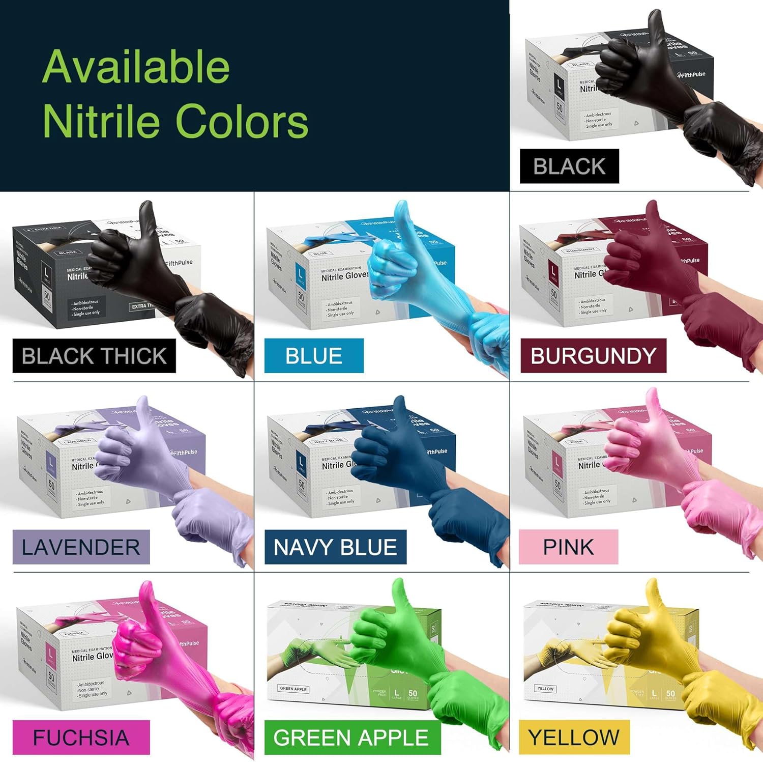 FifthPulse Fuchsia Hot Pink Nitrile Disposable Gloves - 3 Mil Nitrile - Powder and Latex Free - Surgical Medical Exam Gloves - Image 7