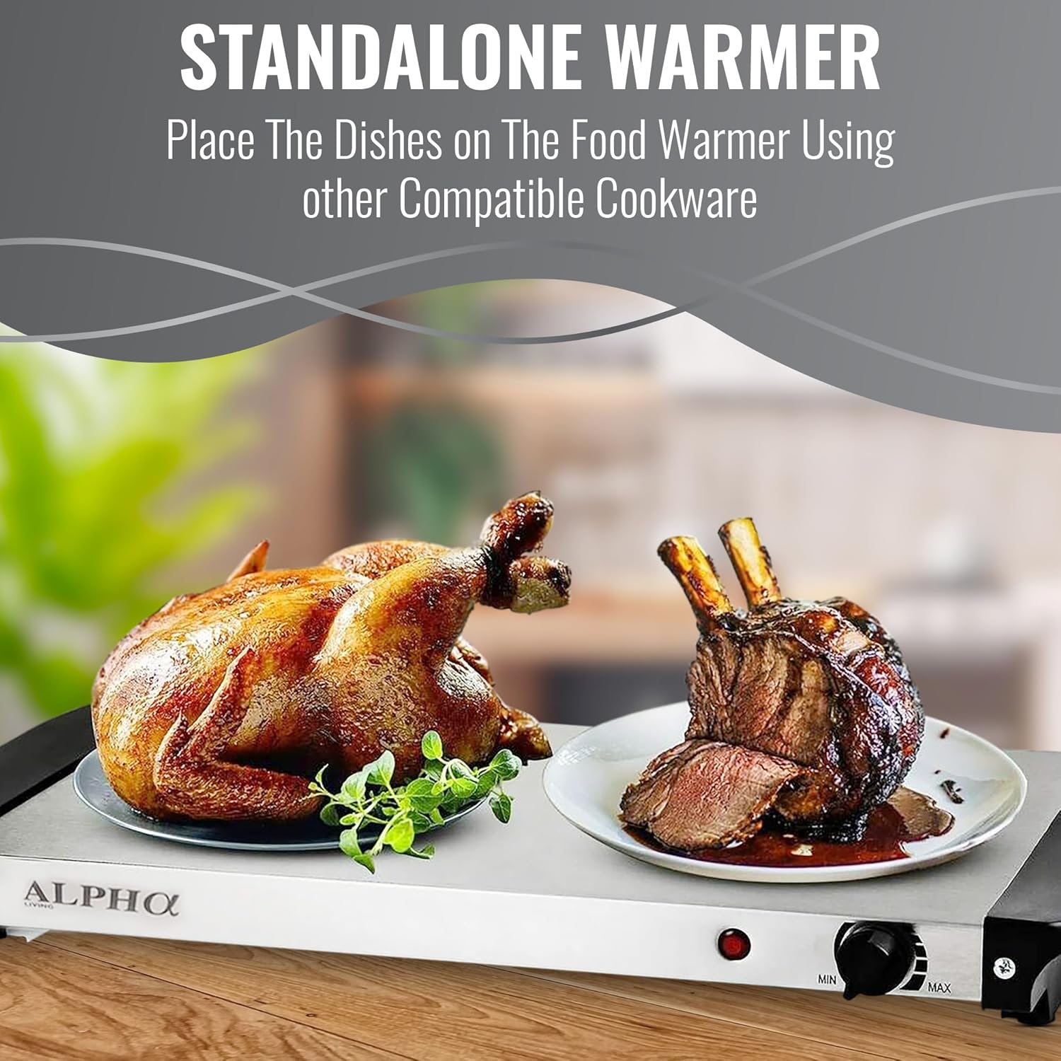 Alpha Living 3x2.5 QT Food Warmers for Parties Buffet Servers and Warmers – Premium Catering Supplies Buffet Display – Stainless Steel Electric Food Warmers with Temperature Control - Image 4