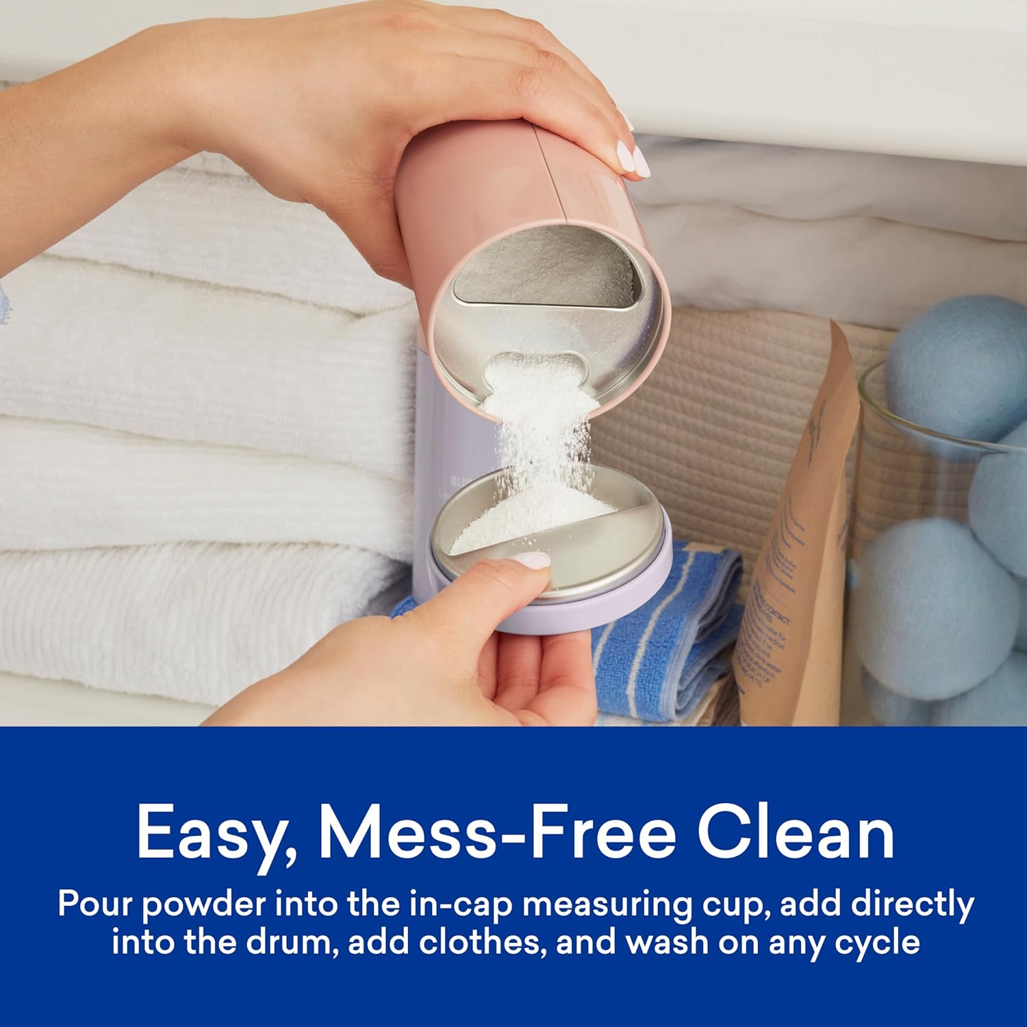 BLUELAND Oxi Laundry Booster Powder with Tin, Starter Set, Clear Skies Scent, 25 Loads, 17.6 oz, Plastic-Free, Eco Friendly, Oxy Cleaner, Stain Remover - Image 3