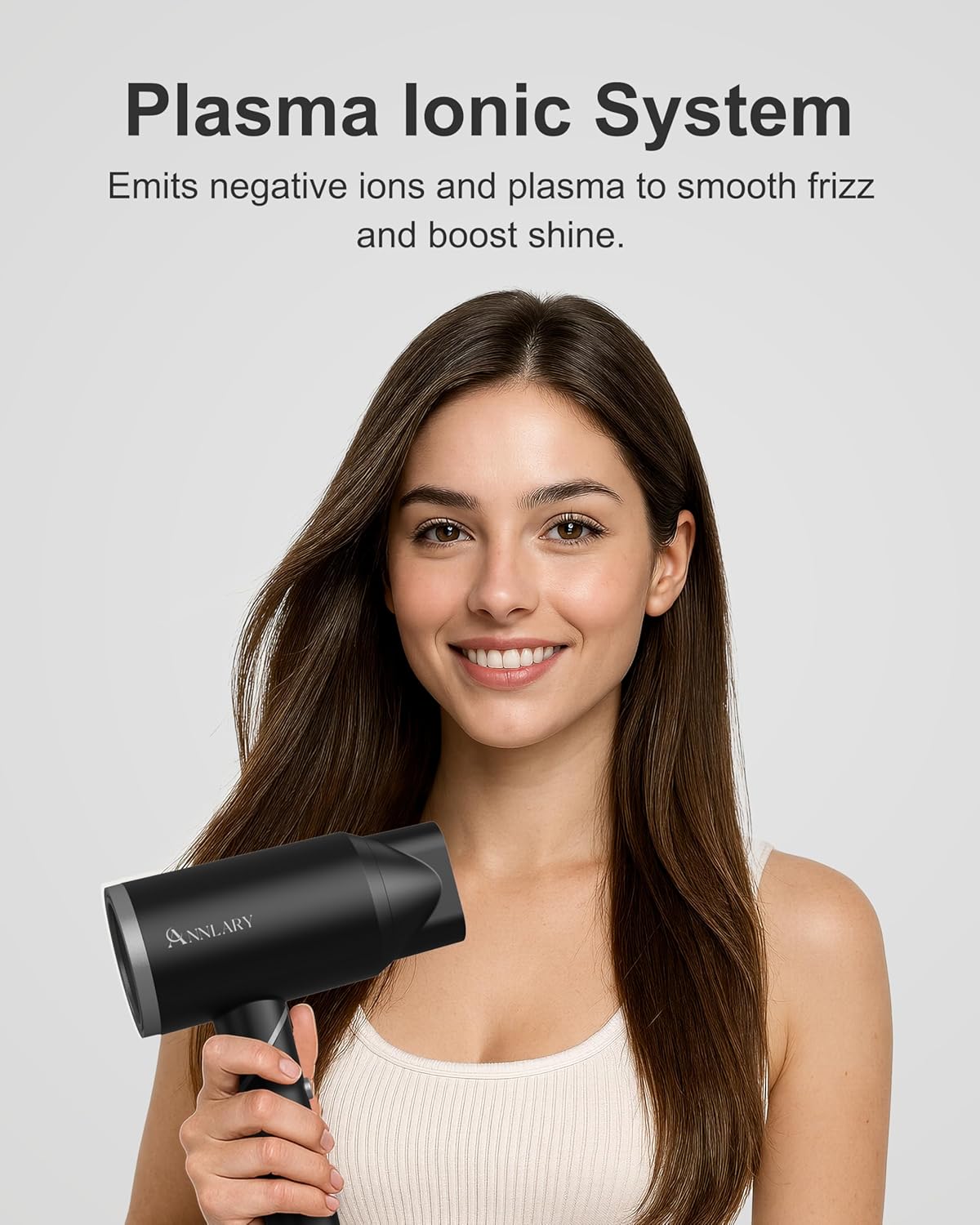Hair Dryer with Comb | 1800W Blow Dryer with Diffuser for Curly Hair | Plasma Ionic Hairdryer for Frizz Control | Foldable & Protable Design for Travel | 6.5 ft ALCI Cord for Women and Men - Image 4