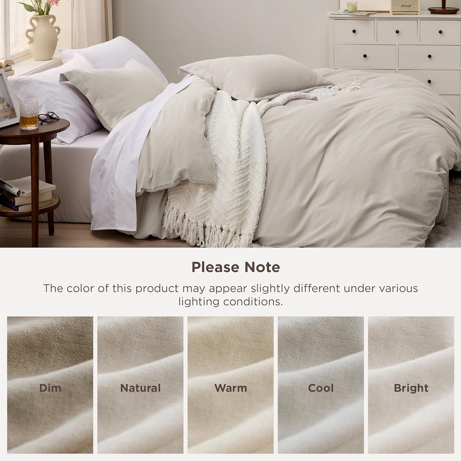 Bedsure Duvet Cover King Size - 3 Pieces Prewashed Cotton-Like Extra Soft Bedding Set, Includes 1 Duvet Cover 104x90 Inches with Zipper Closure & 2 Pillow Shams, Linen, Comforter Not Included - Image 7