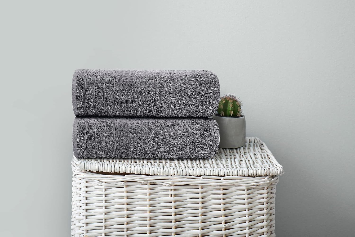 Tens Towels Pack of 4 Extra Large Bath Towels 30 x 60 Inches, 100% Cotton, Larger & Lighter Weight, Quicker to Dry, Super Soft and Absorbent, Perfect for Bathroom, Dark Grey - Image 2