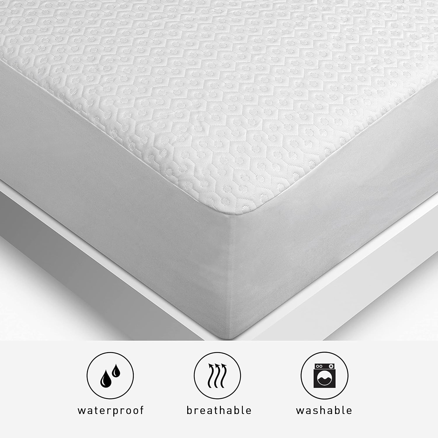 Bedgear King Dri-Tec Waterproof Mattress Protector – Noiseless, Moisture-Wicking, Hypoallergenic, Washable & Breathable Bed Cover - Image 3