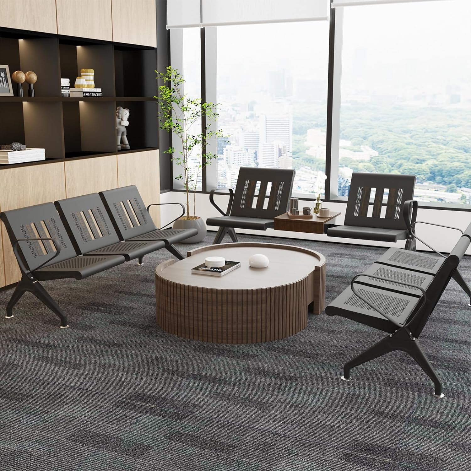 wonline Waiting Room Chairs 2 Seat w/Table, Waiting Room Chairs with Arm, Office Furniture Lobby Conference Reception Bench Office Guest Seating for Clinic Airport Hospital Barber Salon Bank - Image 7