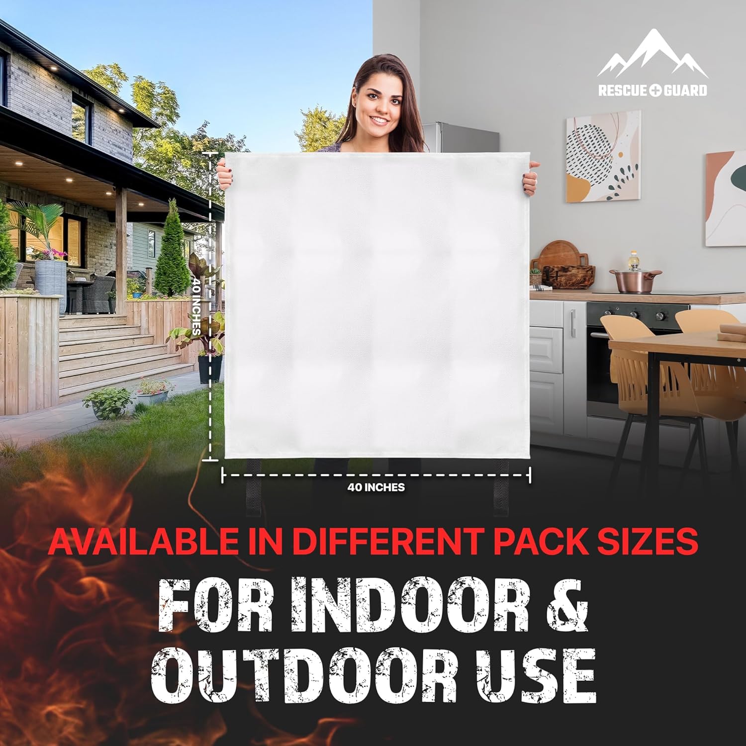 Fire Blanket 1 Pack 40”x40” - Fire Blankets Emergency for Home and Kitchen - Emergency Blankets for Survival - Home House Safety Supplies kit Must Haves - Firemen Safety Gifts and Essential Stuff - Image 6