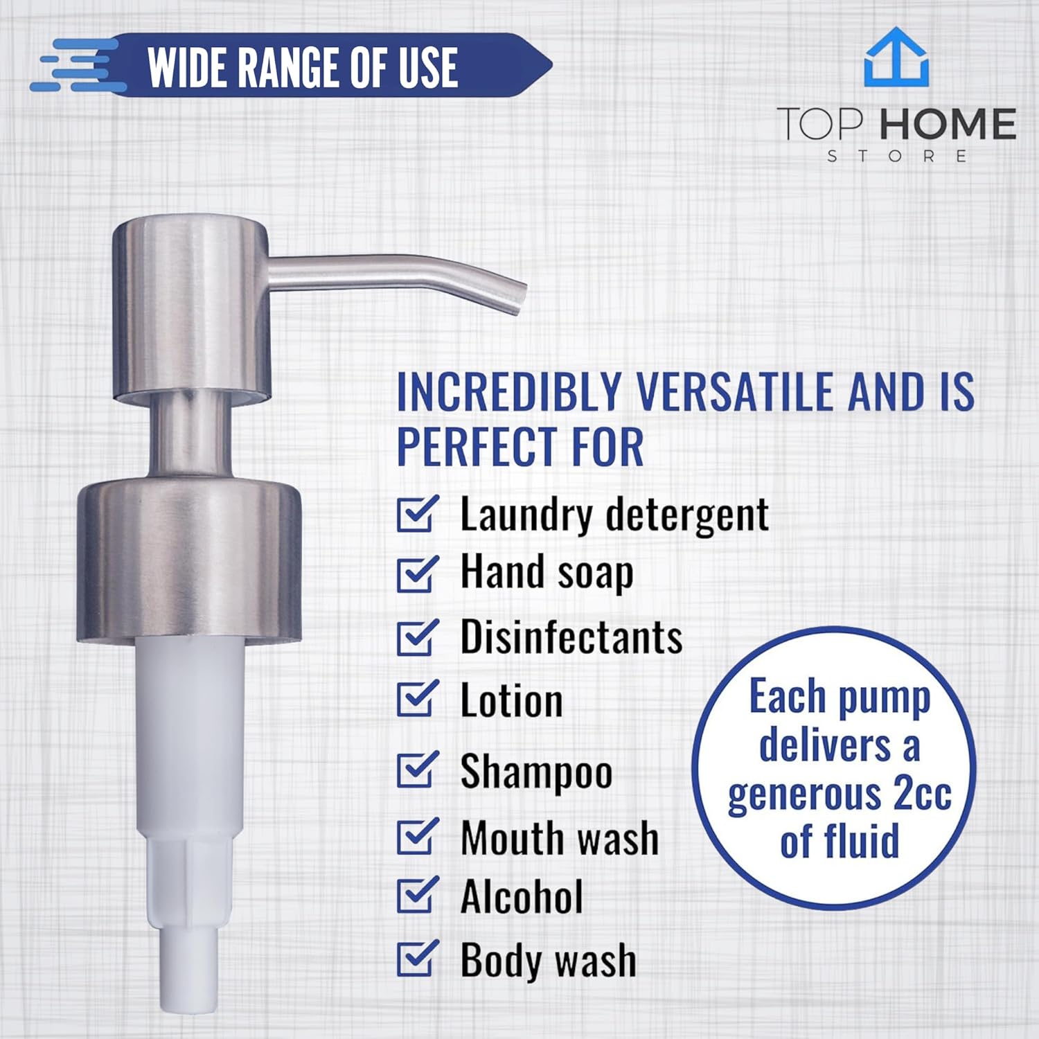 Stainless Steel Soap & Lotion Dispenser Pumps, Brushed Nickel Replacement (2 Pack) - Image 3