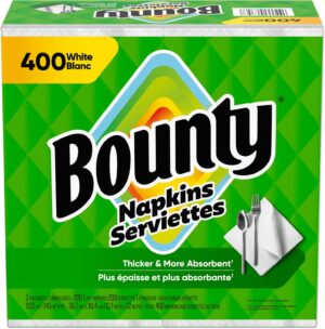Bounty Paper Napkins, White, 400 Co...
